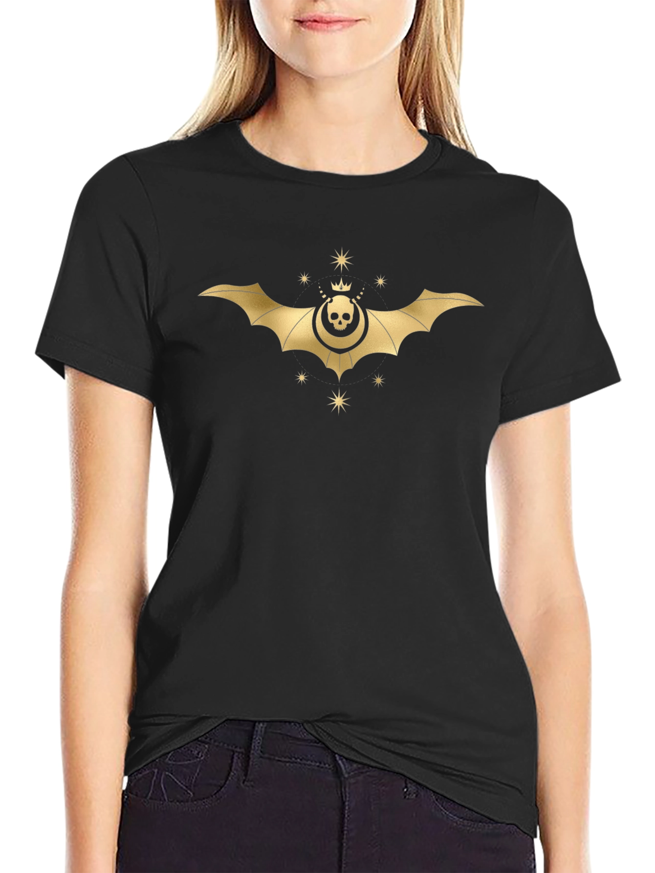 Skull Bat Graphic Tee - Mens Black T-Shirt