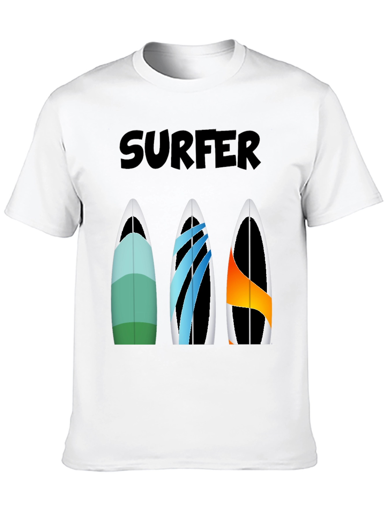 Surfer T-Shirt with Surfboard Design