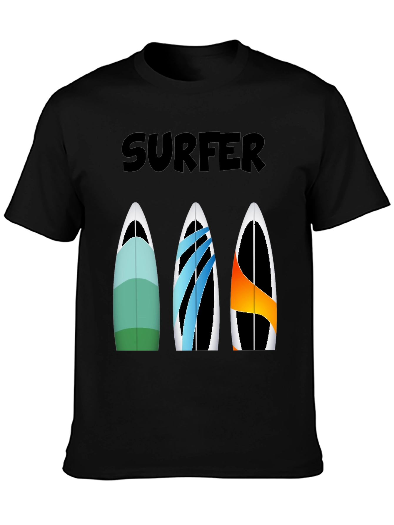 Surfer T-Shirt with Surfboard Design