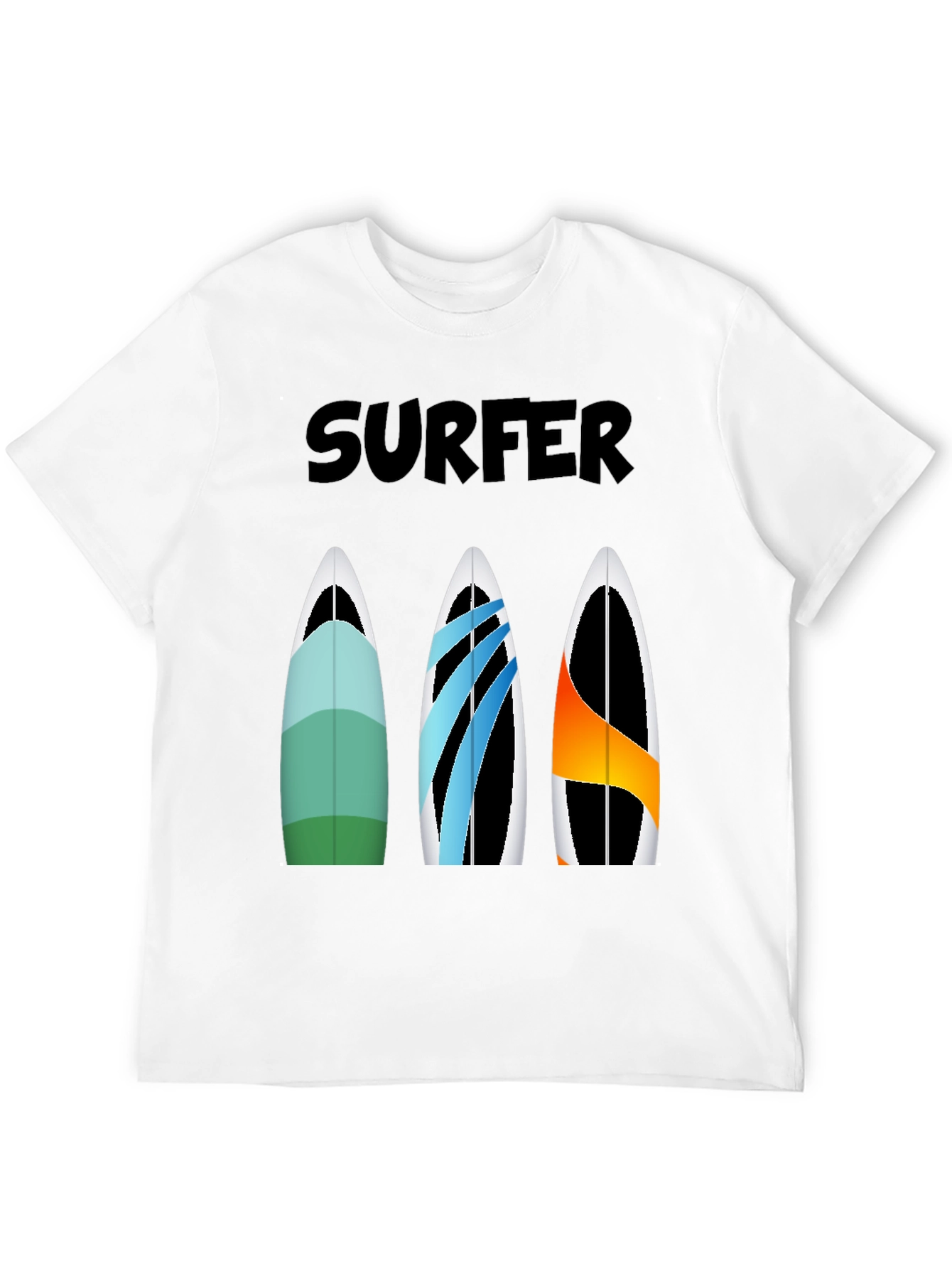 Surfer T-Shirt with Surfboard Design