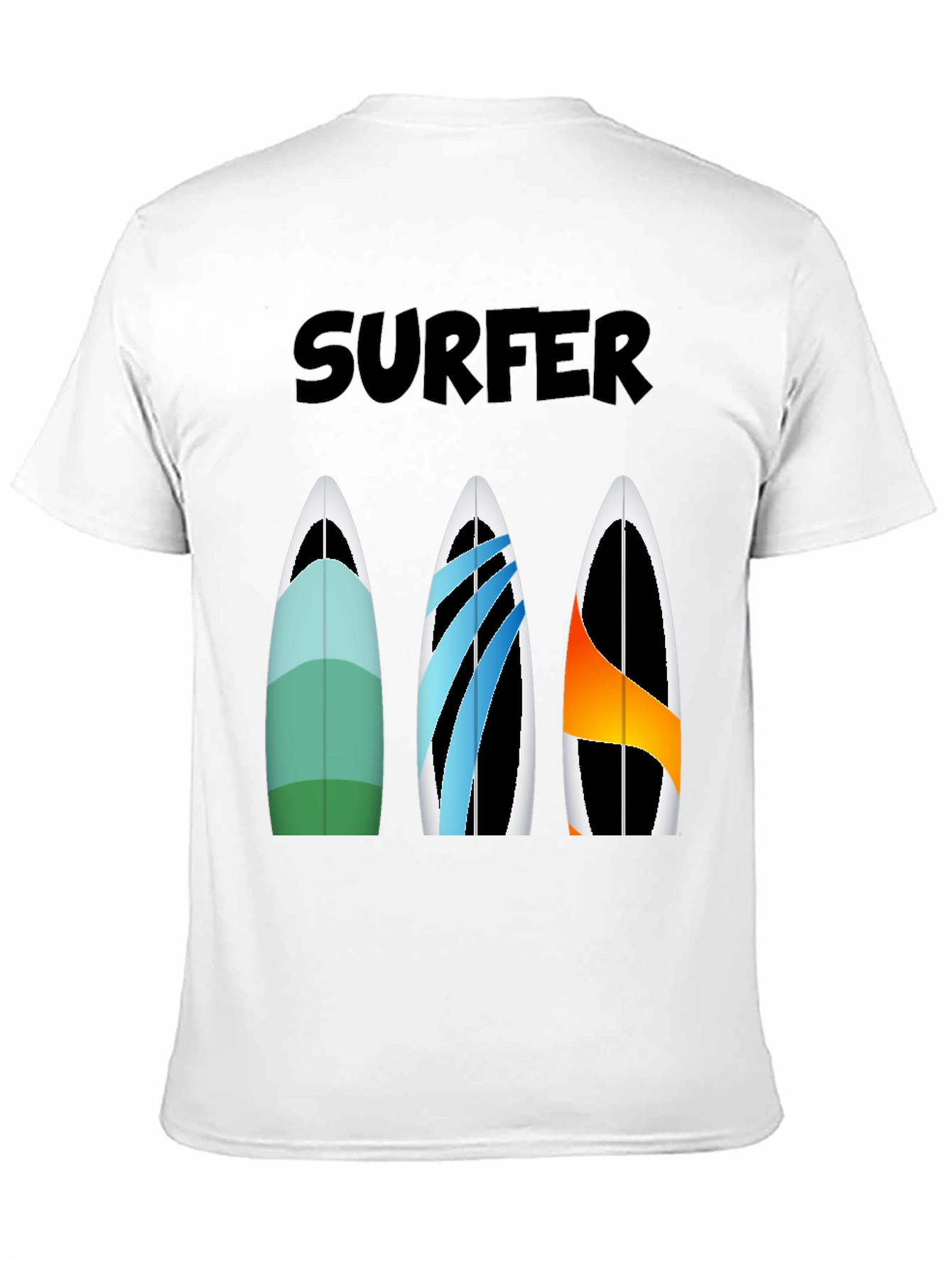 Surfer T-Shirt with Surfboard Design