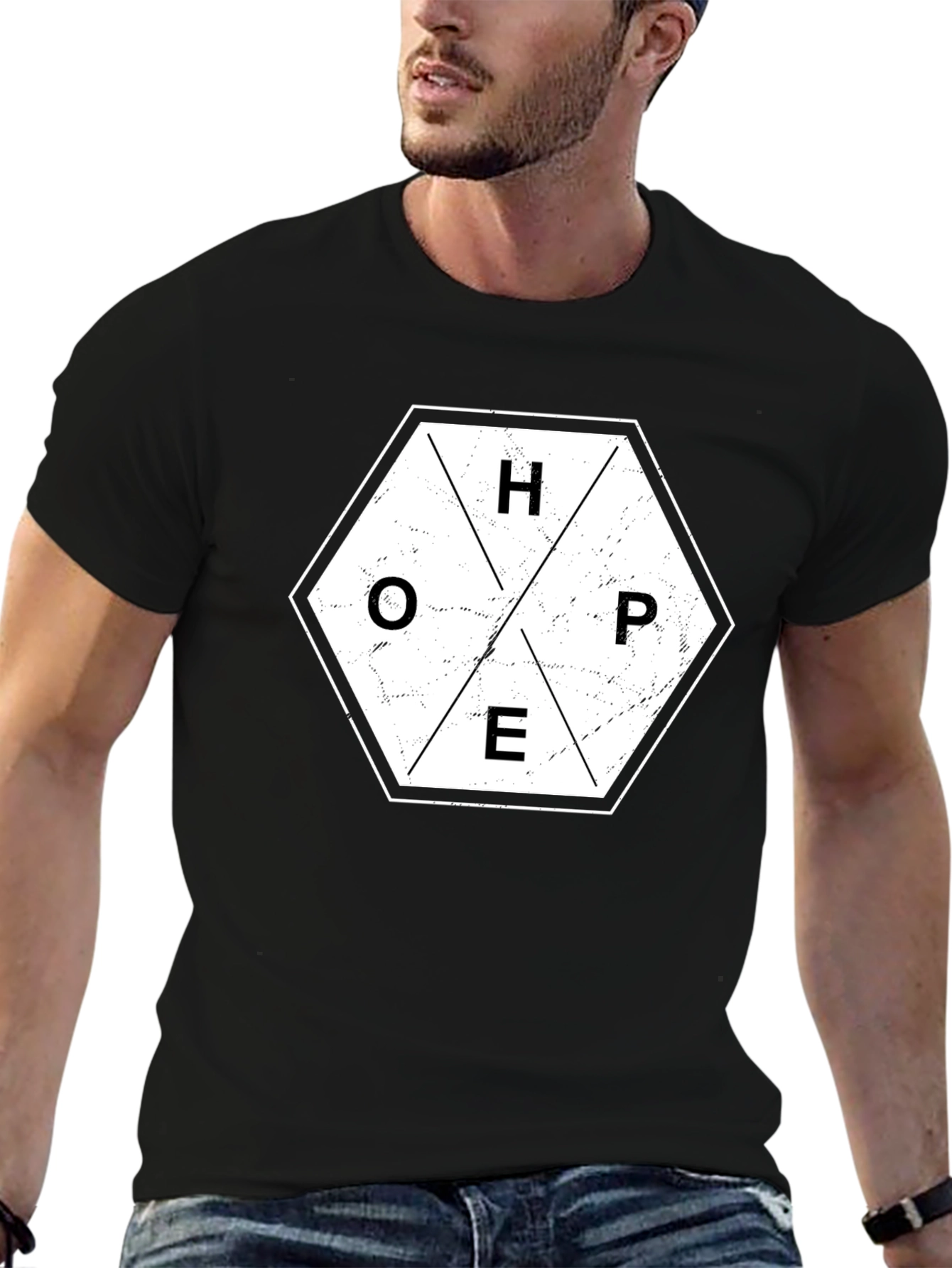HOPE Graphic Tee - Black Hexagon T-Shirt