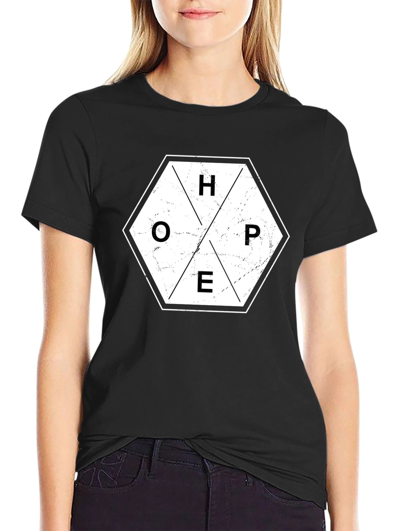 HOPE Graphic Tee - Black Hexagon T-Shirt