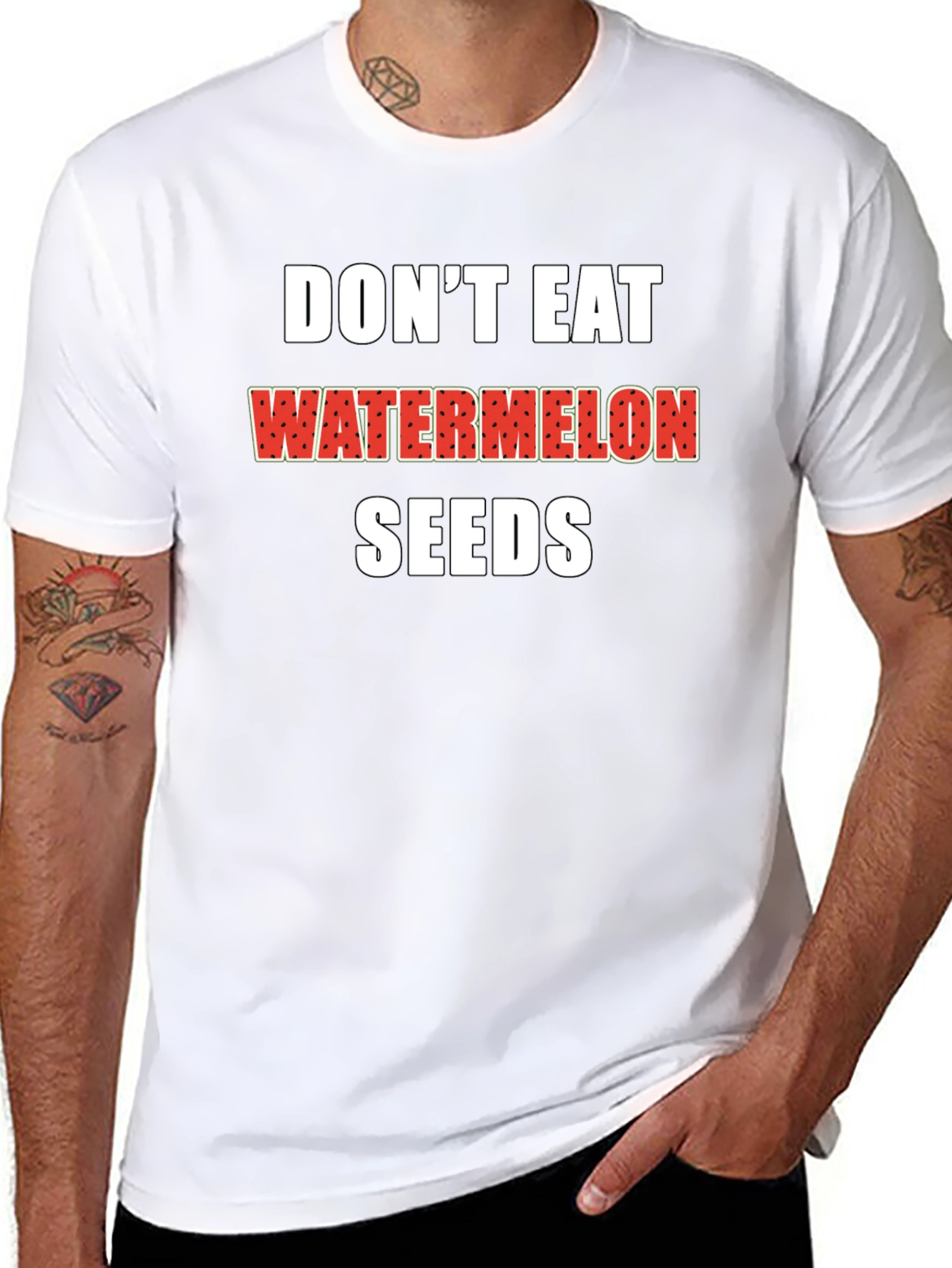 Dont Eat Watermelon Seeds Black T-Shirt