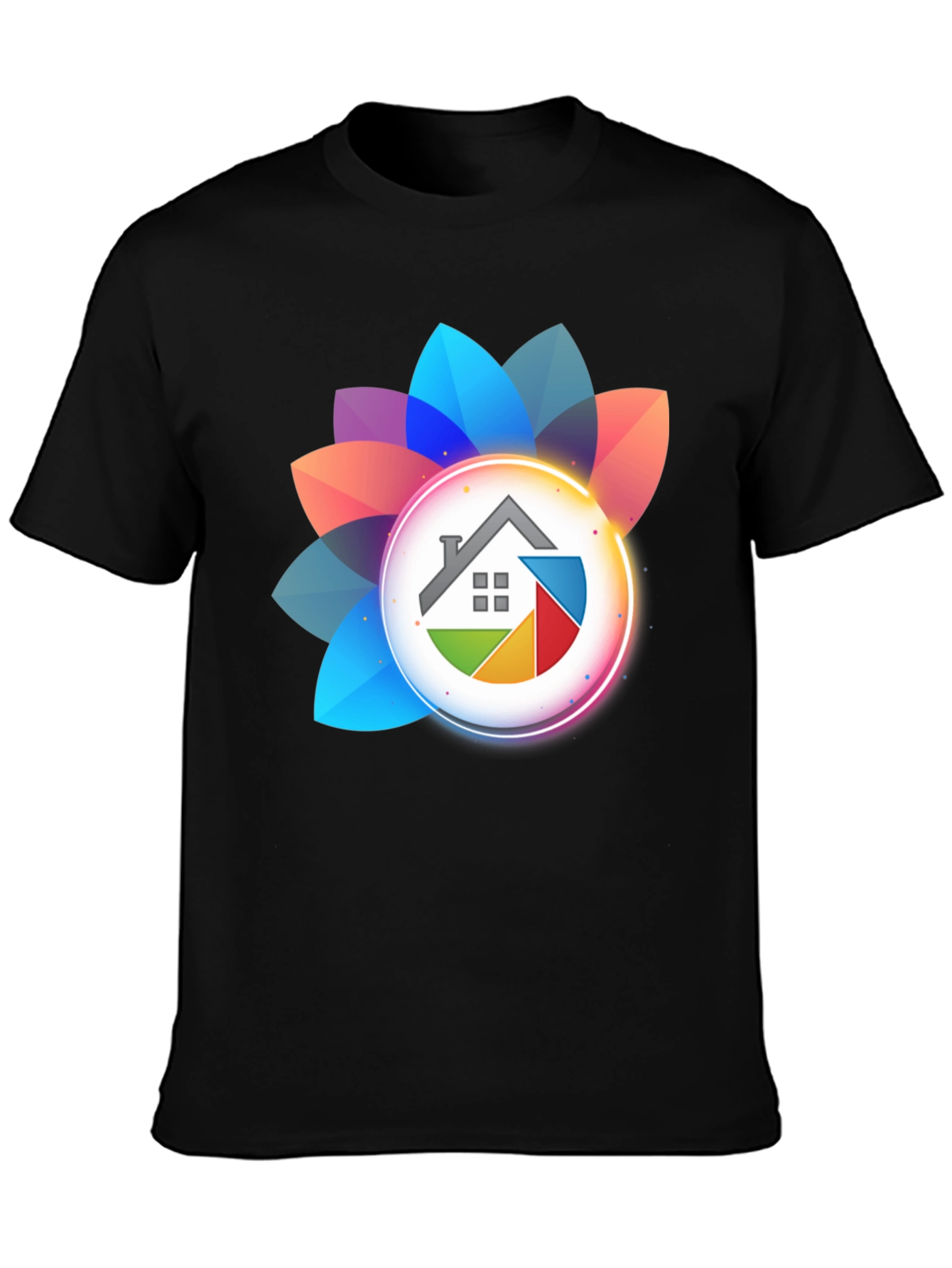 Modern House Logo Black T-Shirt
