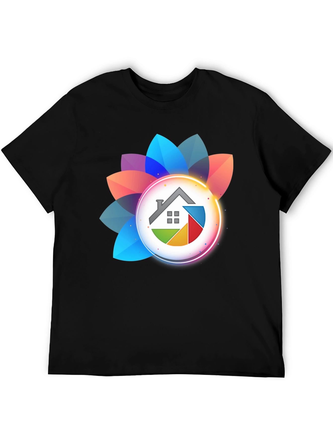 Modern House Logo Black T-Shirt