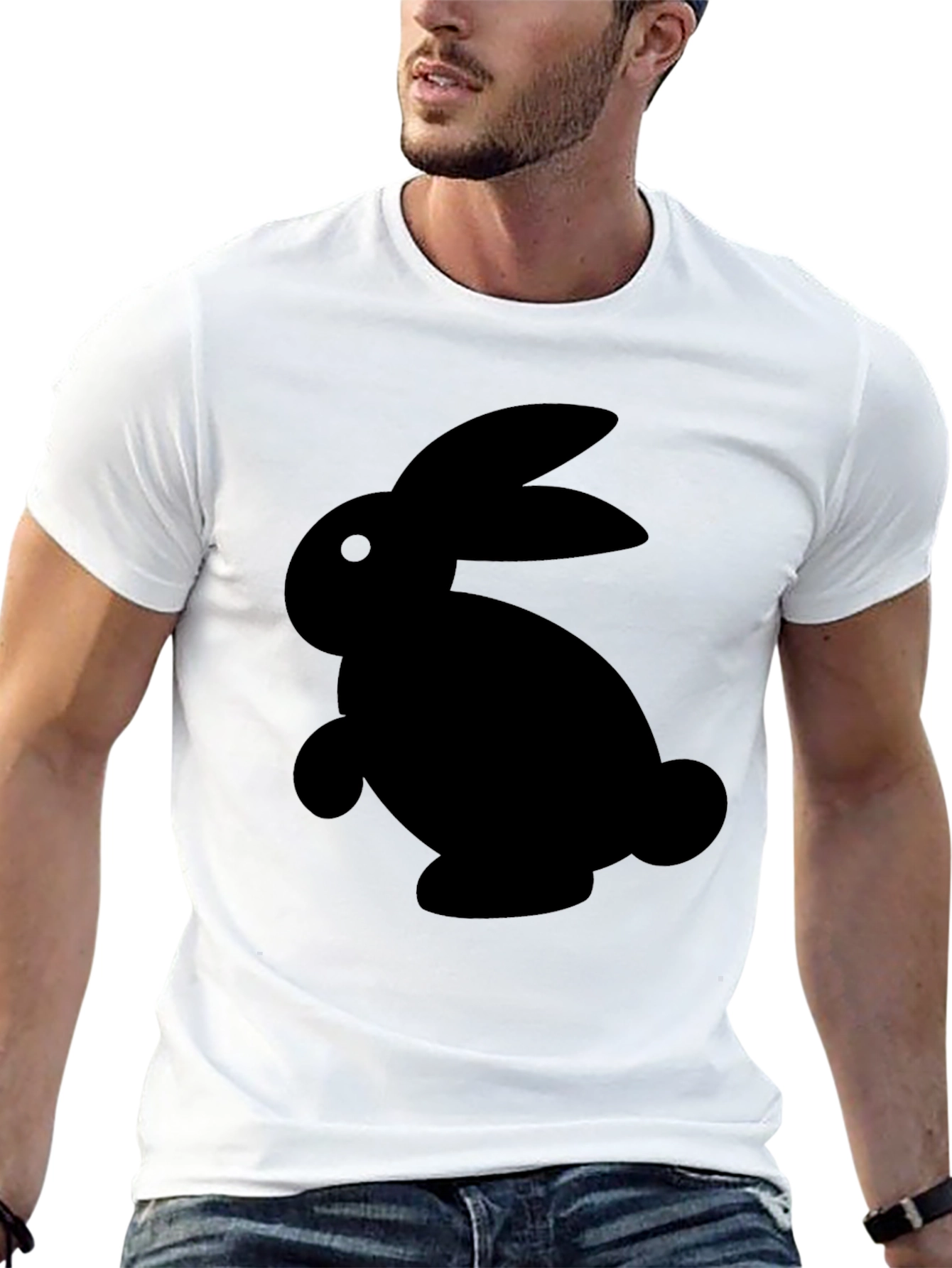 Black Rabbit Graphic T-Shirt - Casual Comfort