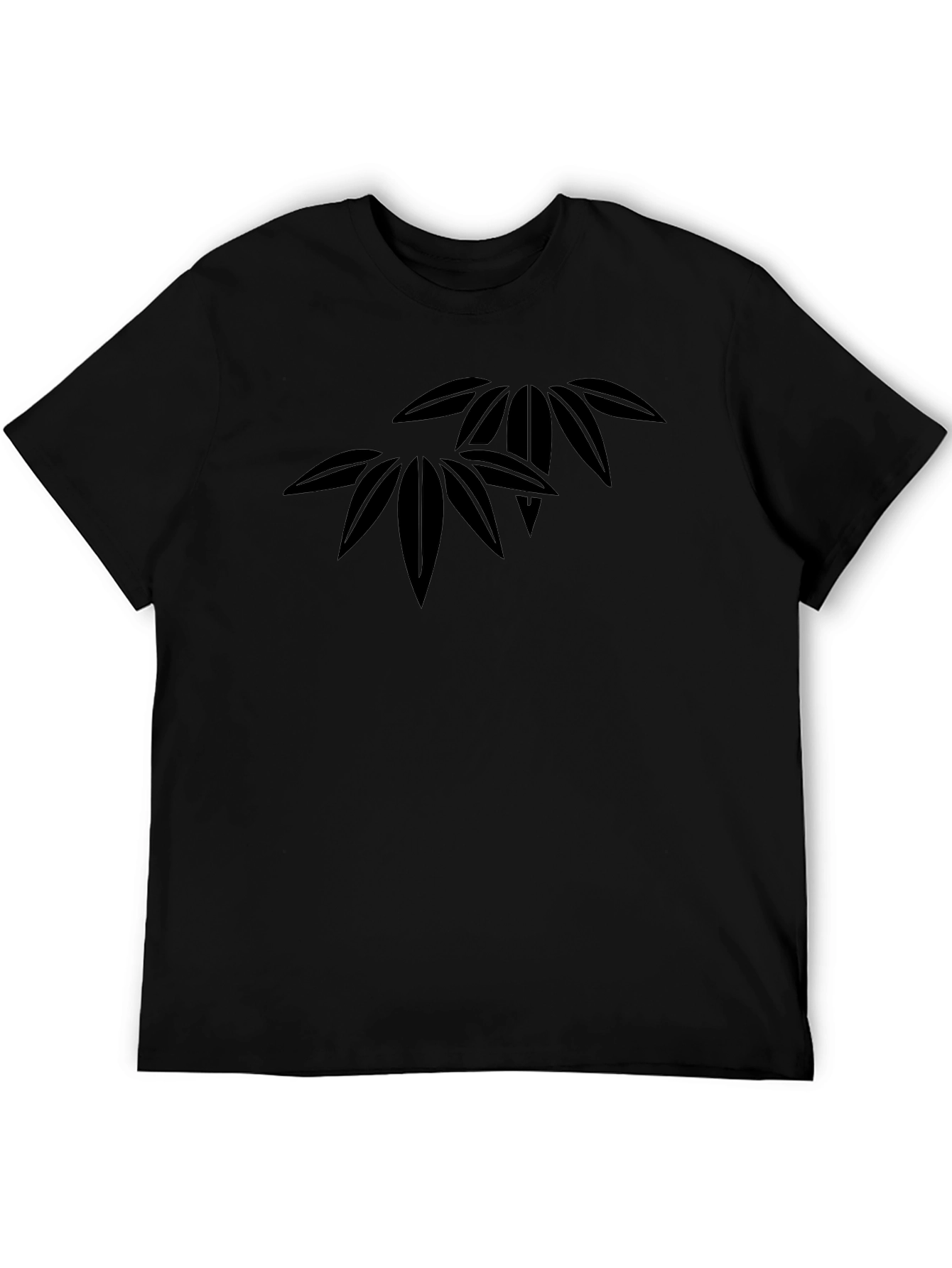 Stylish Black T-Shirt with Leaf Graphic