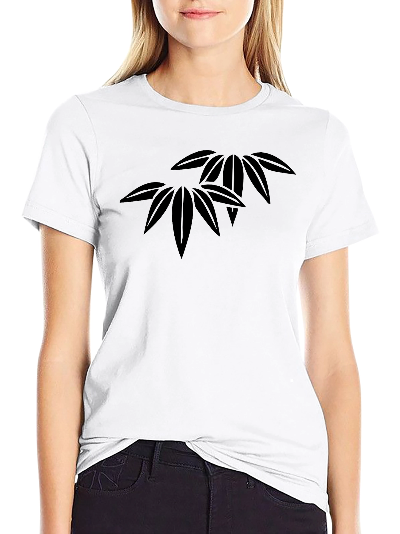 Stylish Black T-Shirt with Leaf Graphic