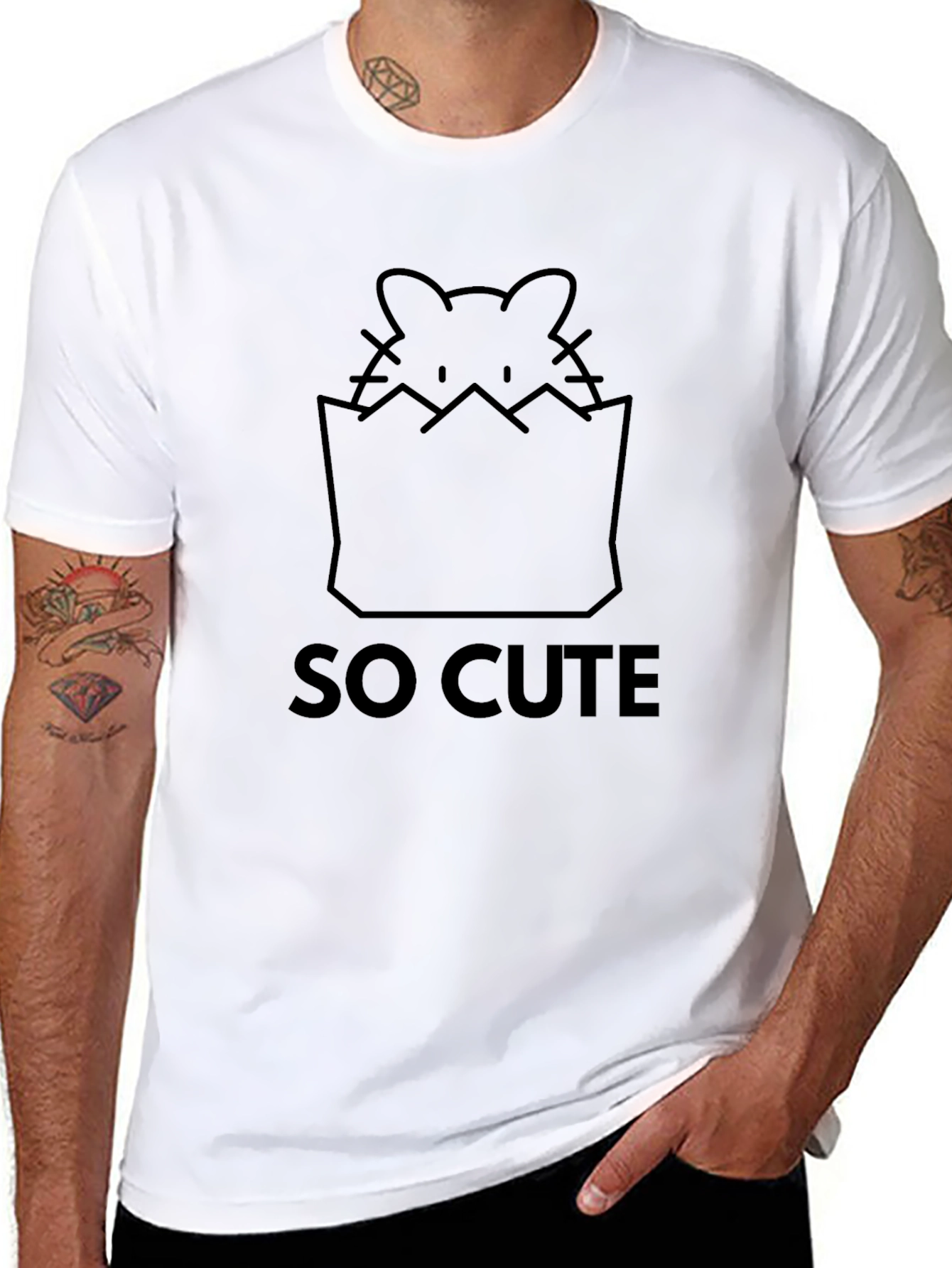 So Cute Kitten Graphic Tee - Black