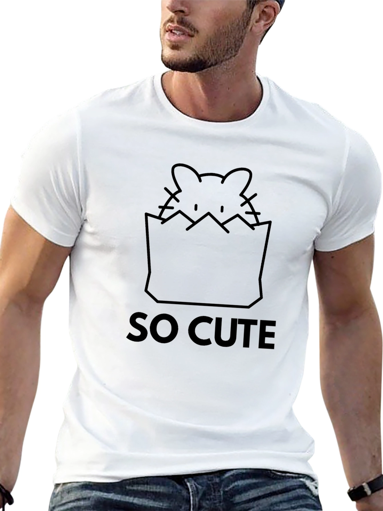 So Cute Kitten Graphic Tee - Black