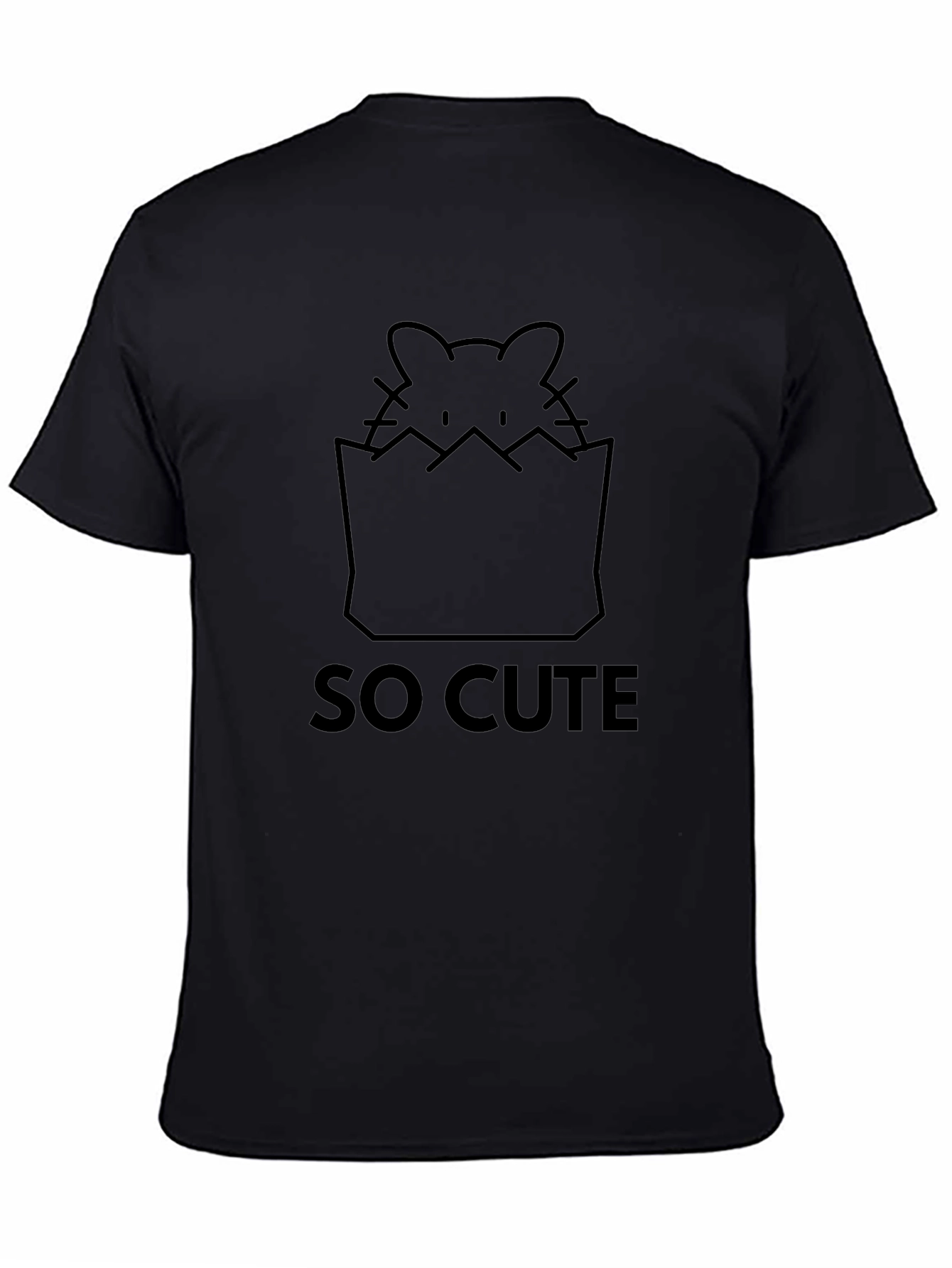 So Cute Kitten Graphic Tee - Black