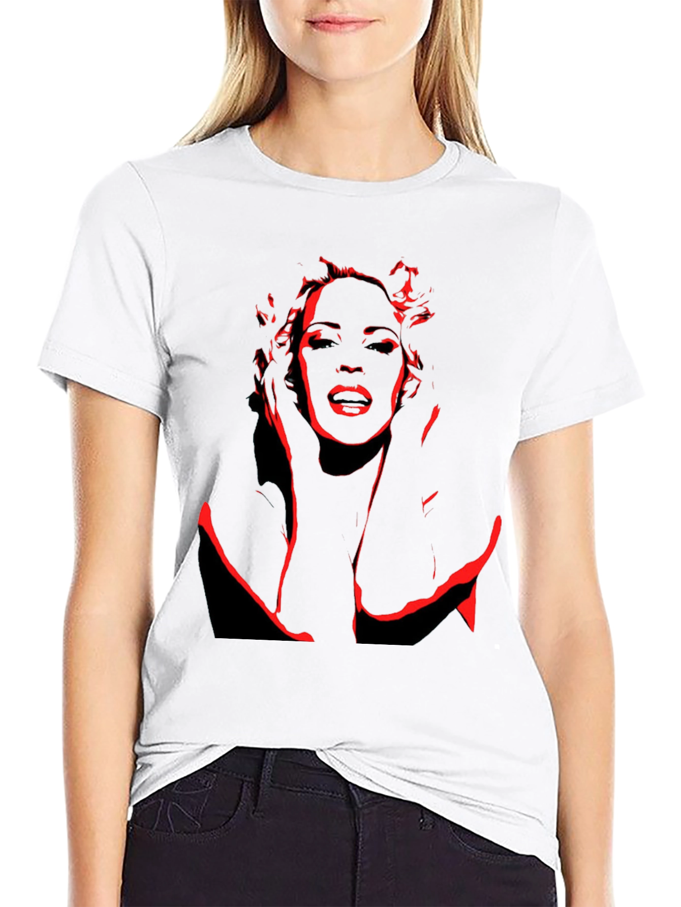 Red Silhouette Graphic Black T-Shirt