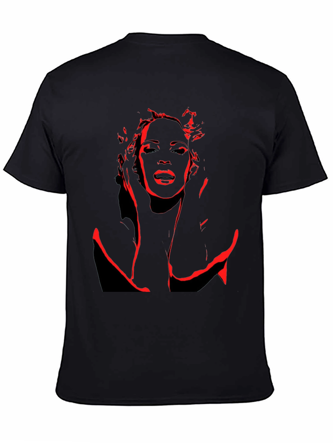 Red Silhouette Graphic Black T-Shirt