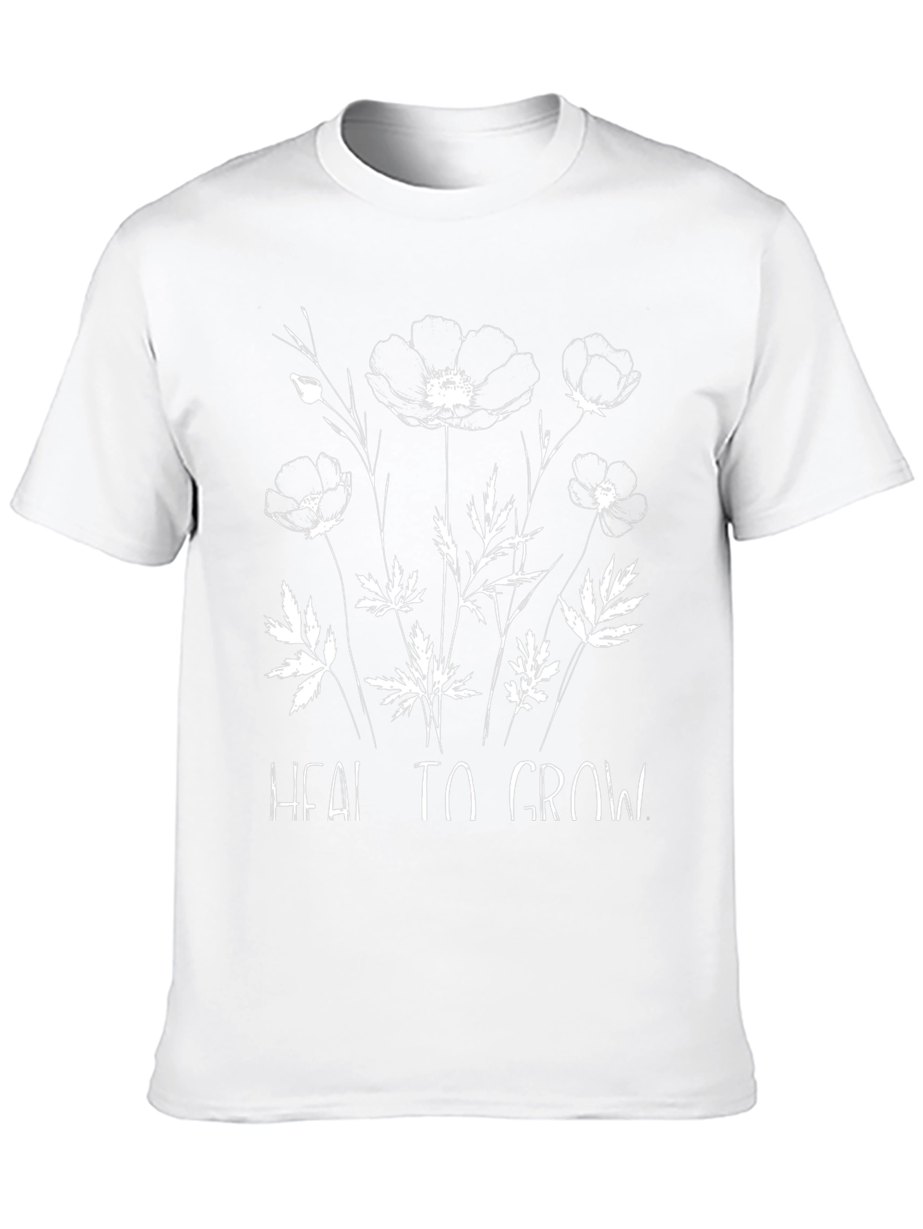 Heal to Grow Floral Graphic Black T-Shirt
