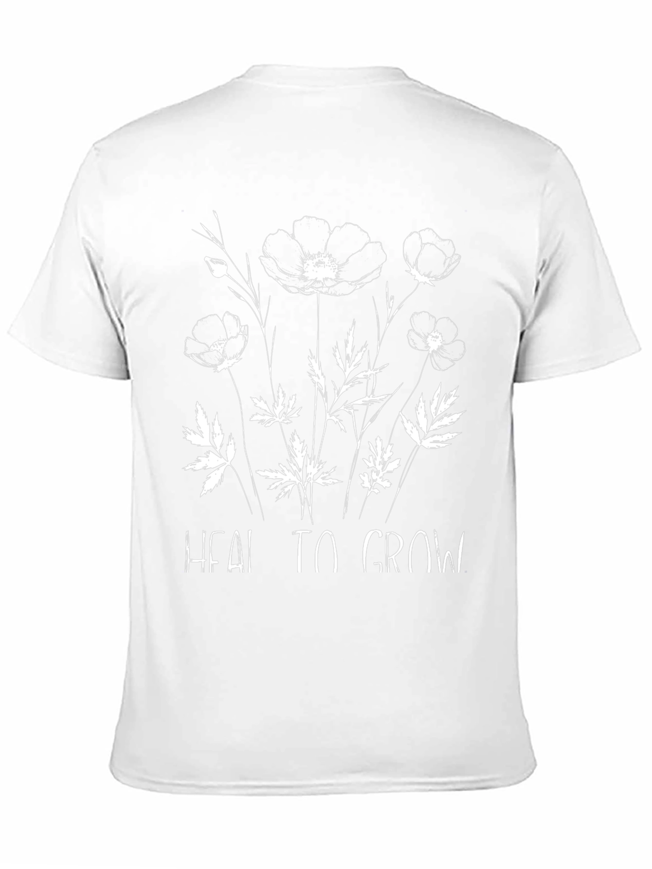 Heal to Grow Floral Graphic Black T-Shirt