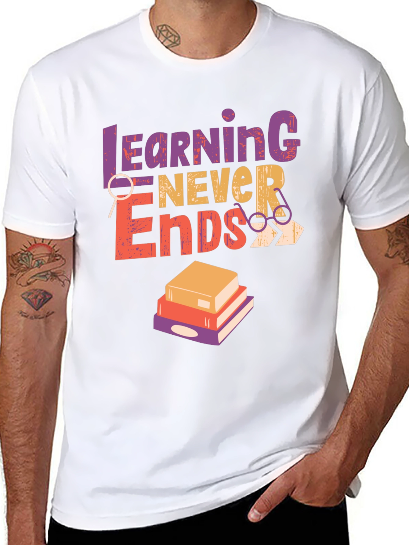 Learning Never Ends Graphic T-Shirt
