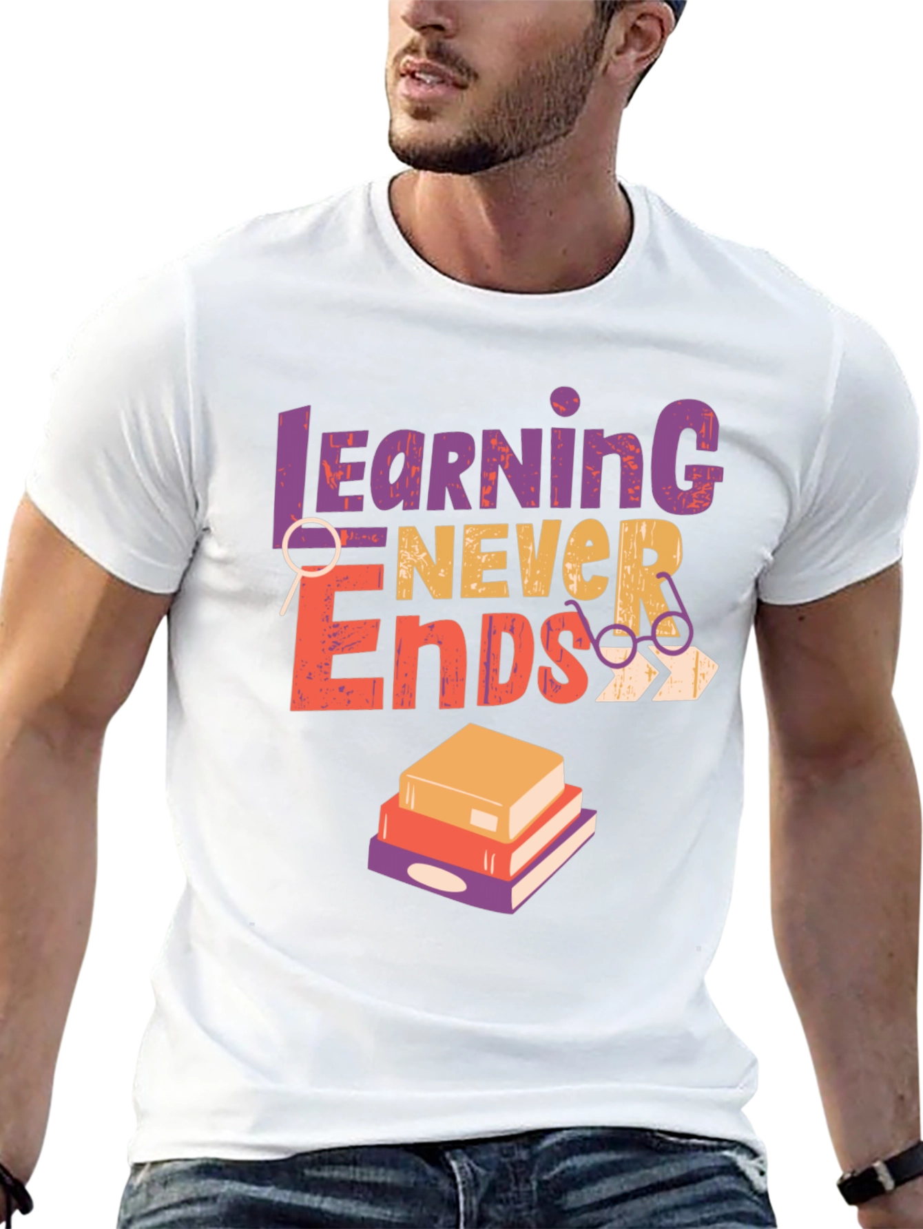 Learning Never Ends Graphic T-Shirt