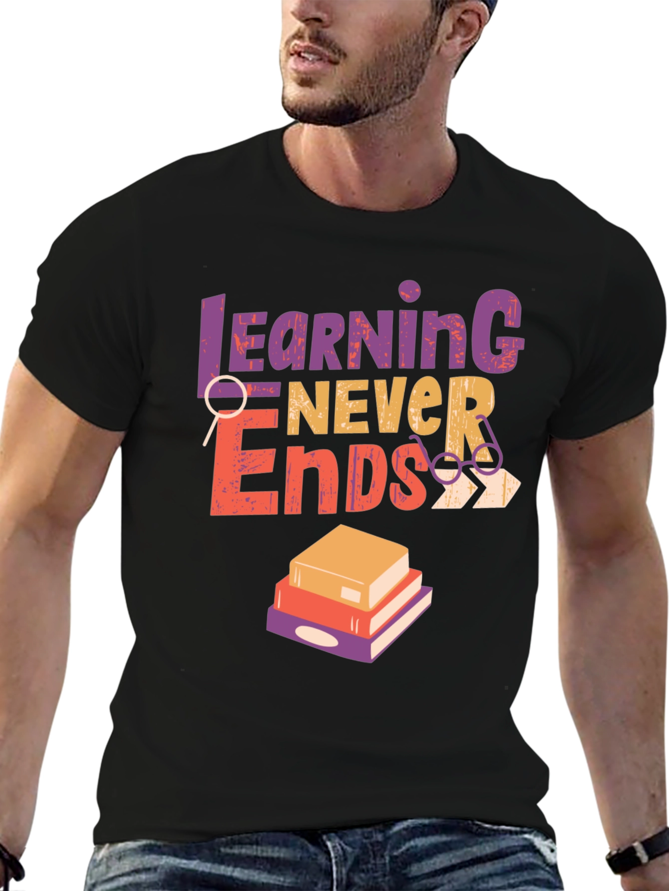Learning Never Ends Graphic T-Shirt