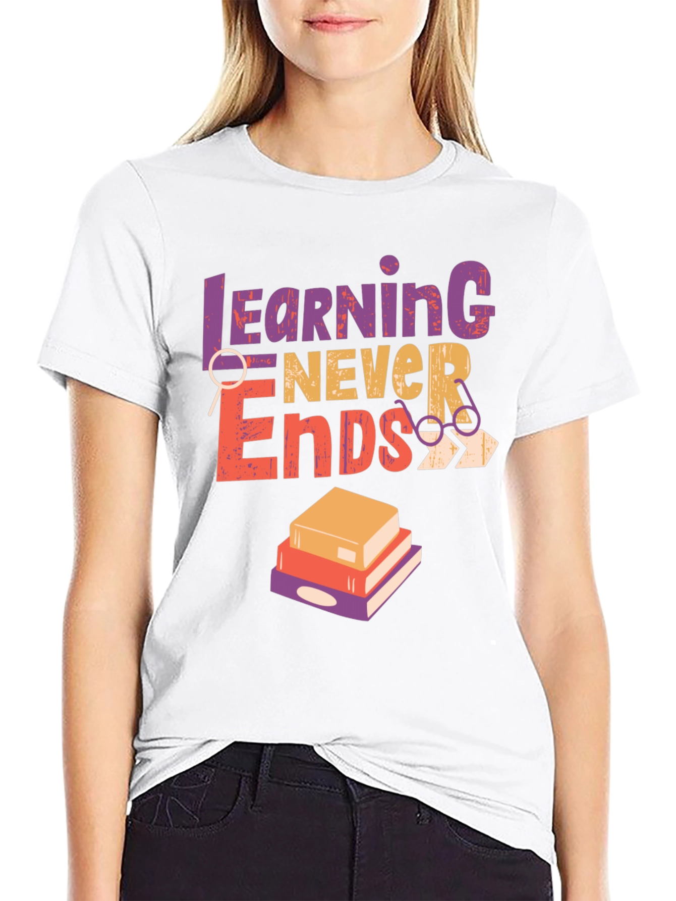 Learning Never Ends Graphic T-Shirt