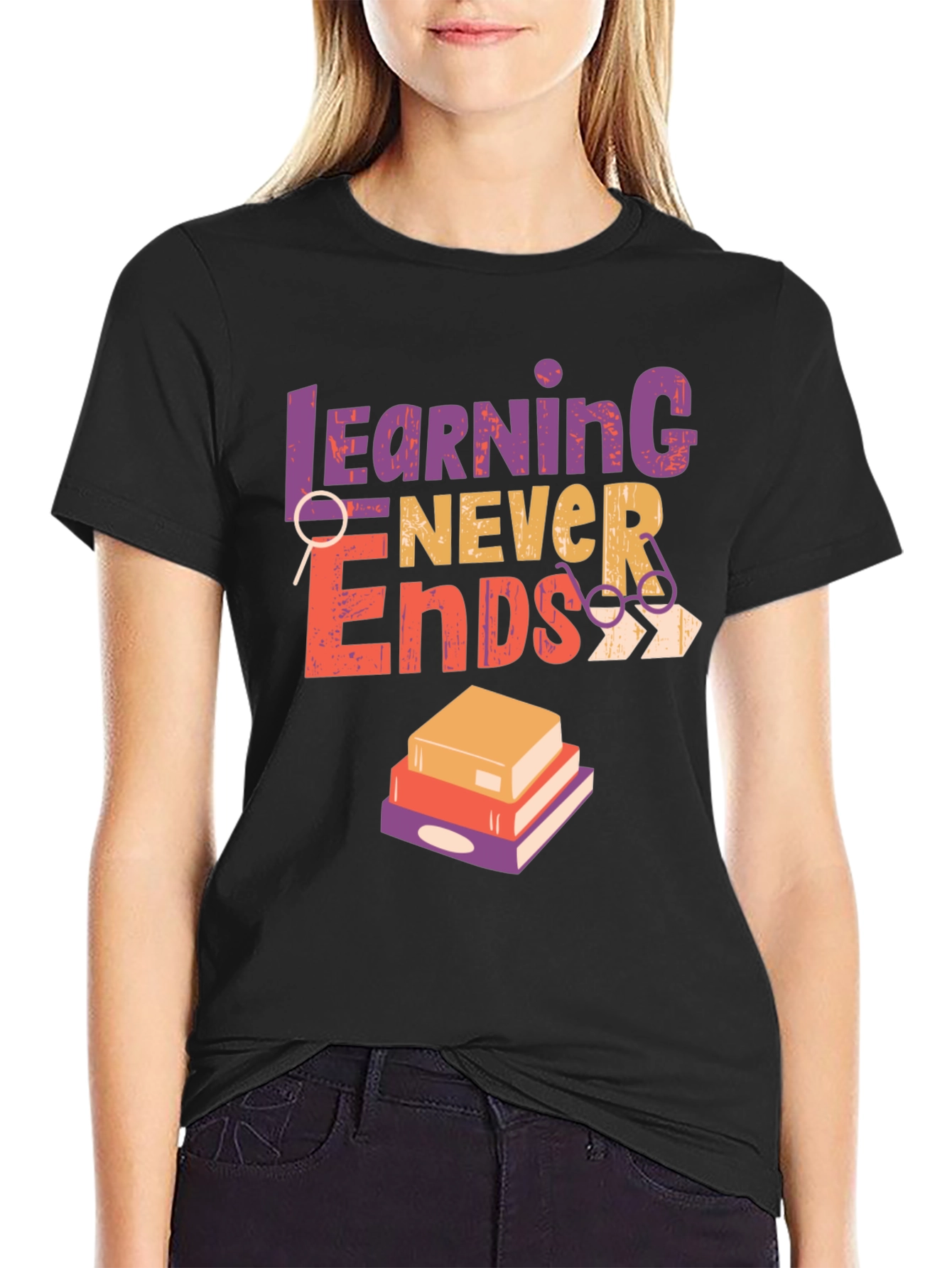 Learning Never Ends Graphic T-Shirt
