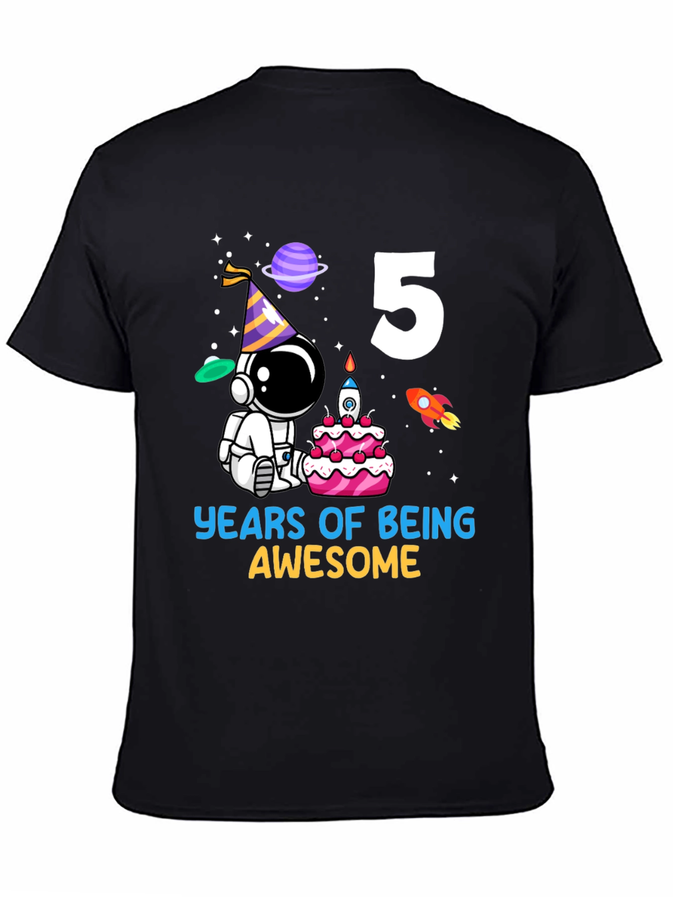 Kids 5th Birthday Astronaut T-Shirt