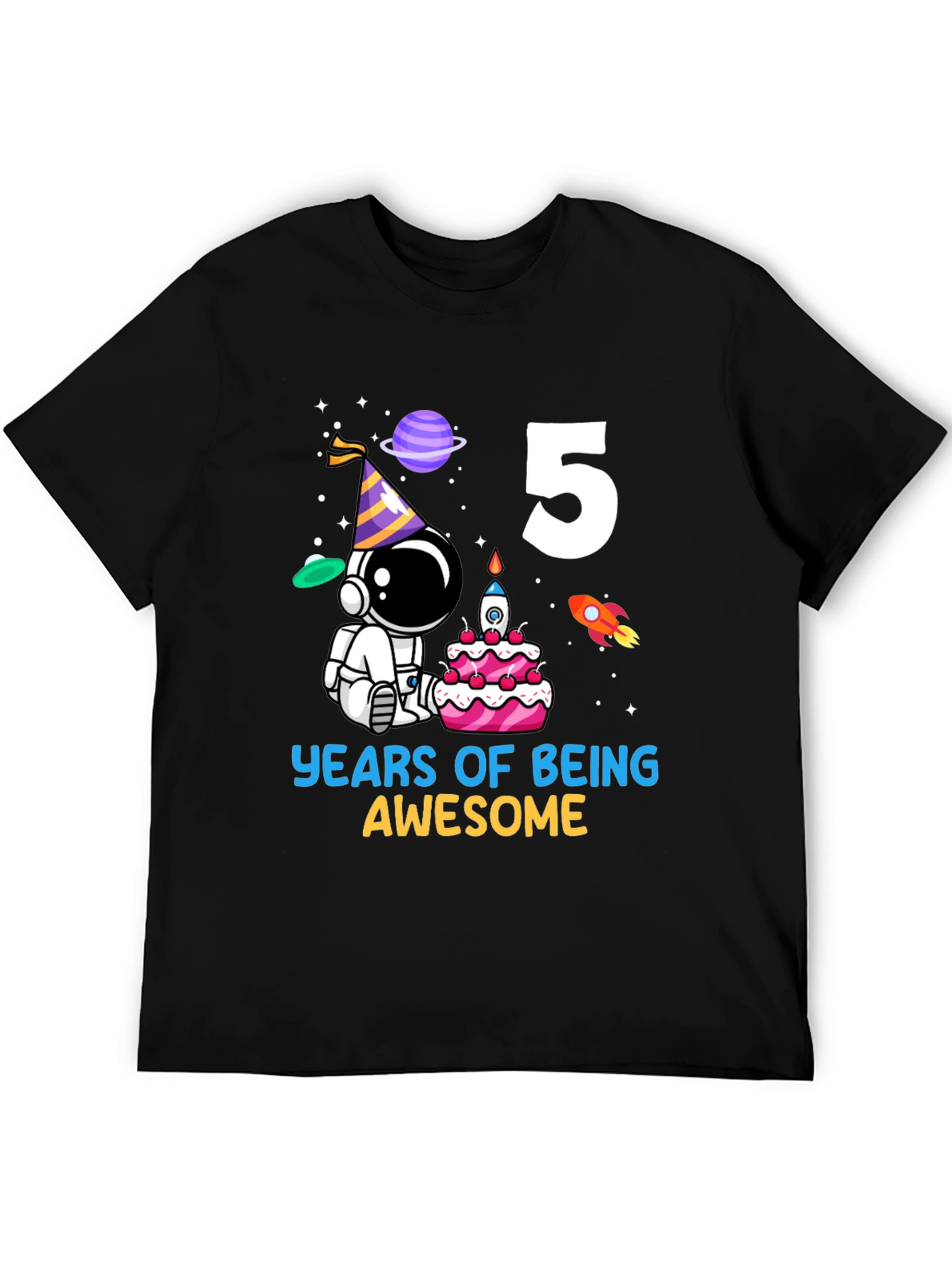 Kids 5th Birthday Astronaut T-Shirt