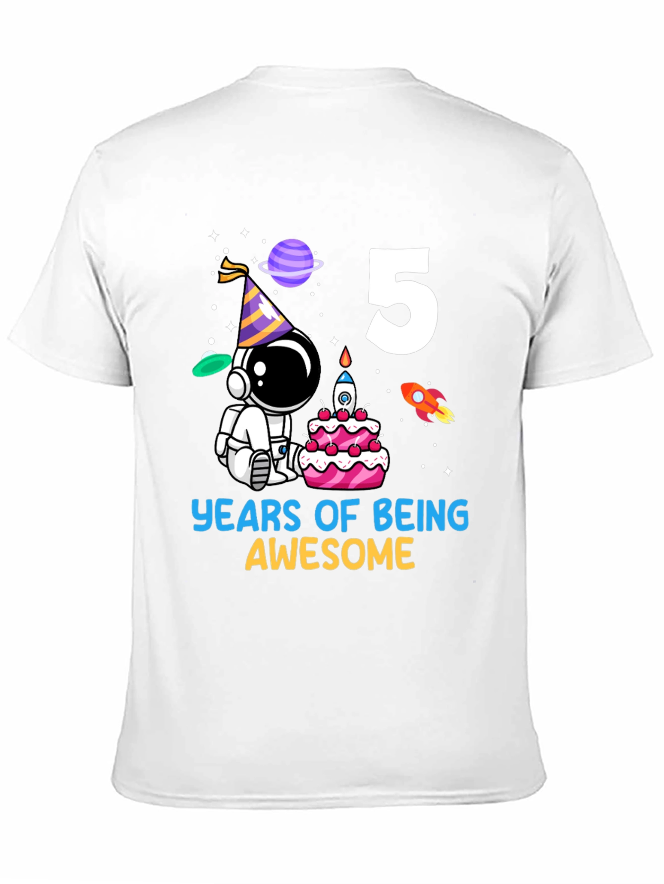 Kids 5th Birthday Astronaut T-Shirt