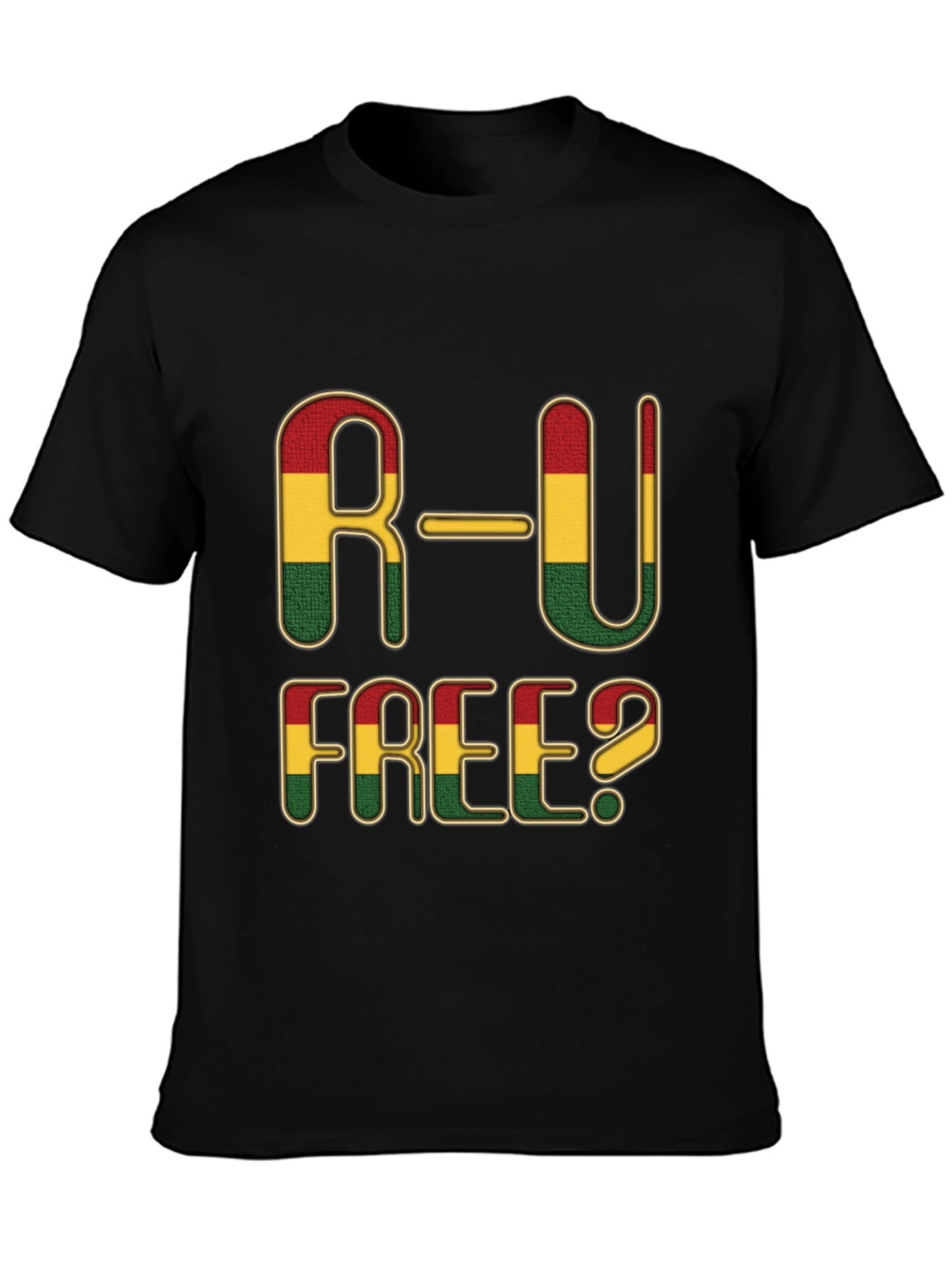 R-U Free? Rastafarian T-Shirt - Black Cotton Blend