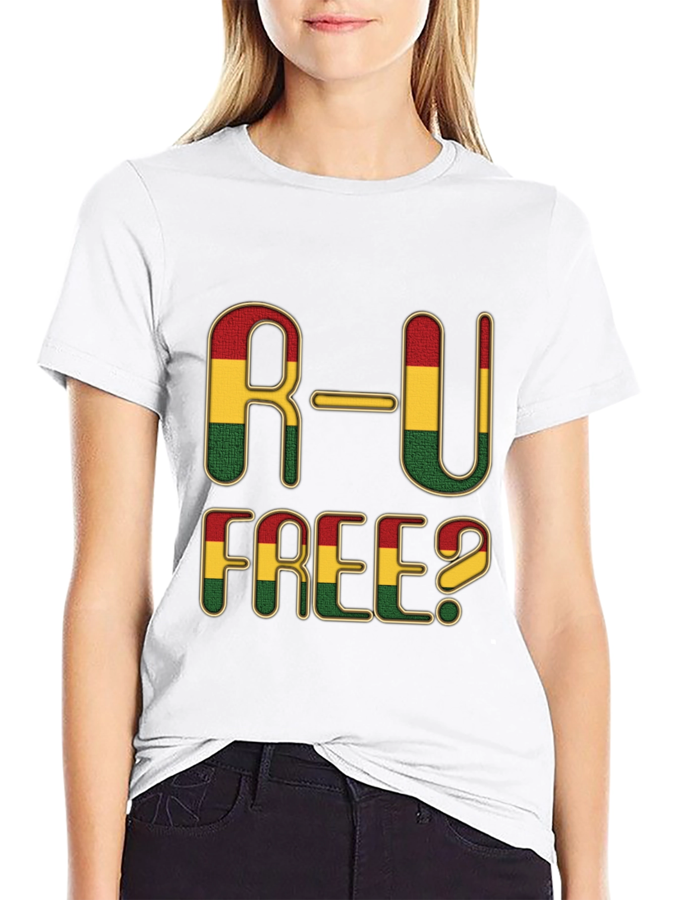 R-U Free? Rastafarian T-Shirt - Black Cotton Blend