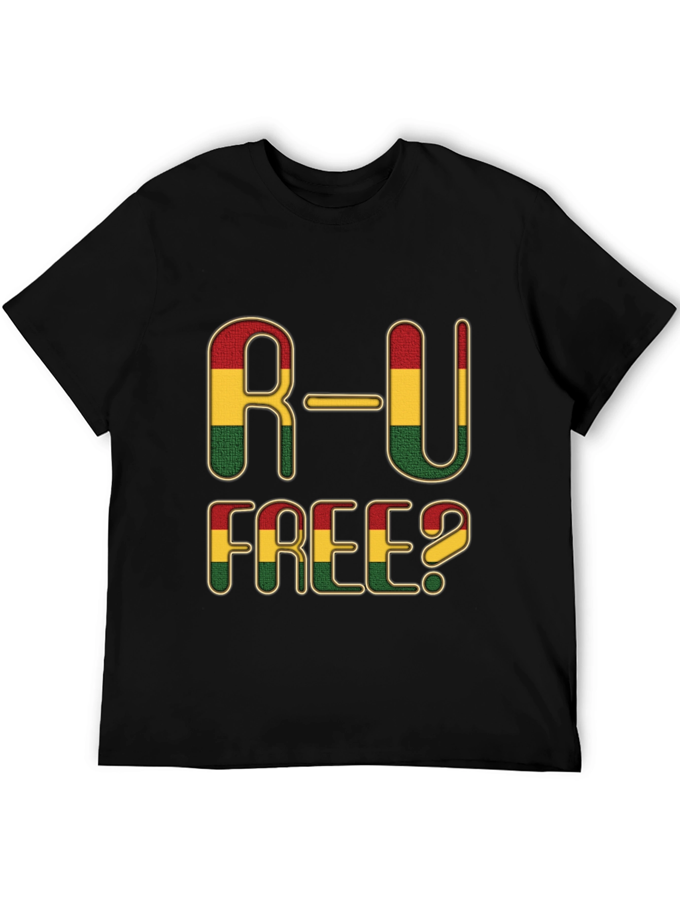 R-U Free? Rastafarian T-Shirt - Black Cotton Blend