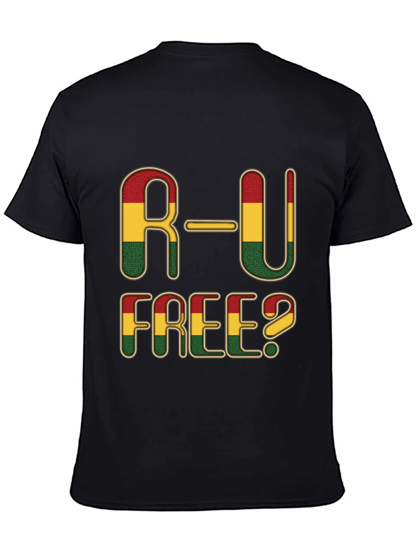 R-U Free? Rastafarian T-Shirt - Black Cotton Blend