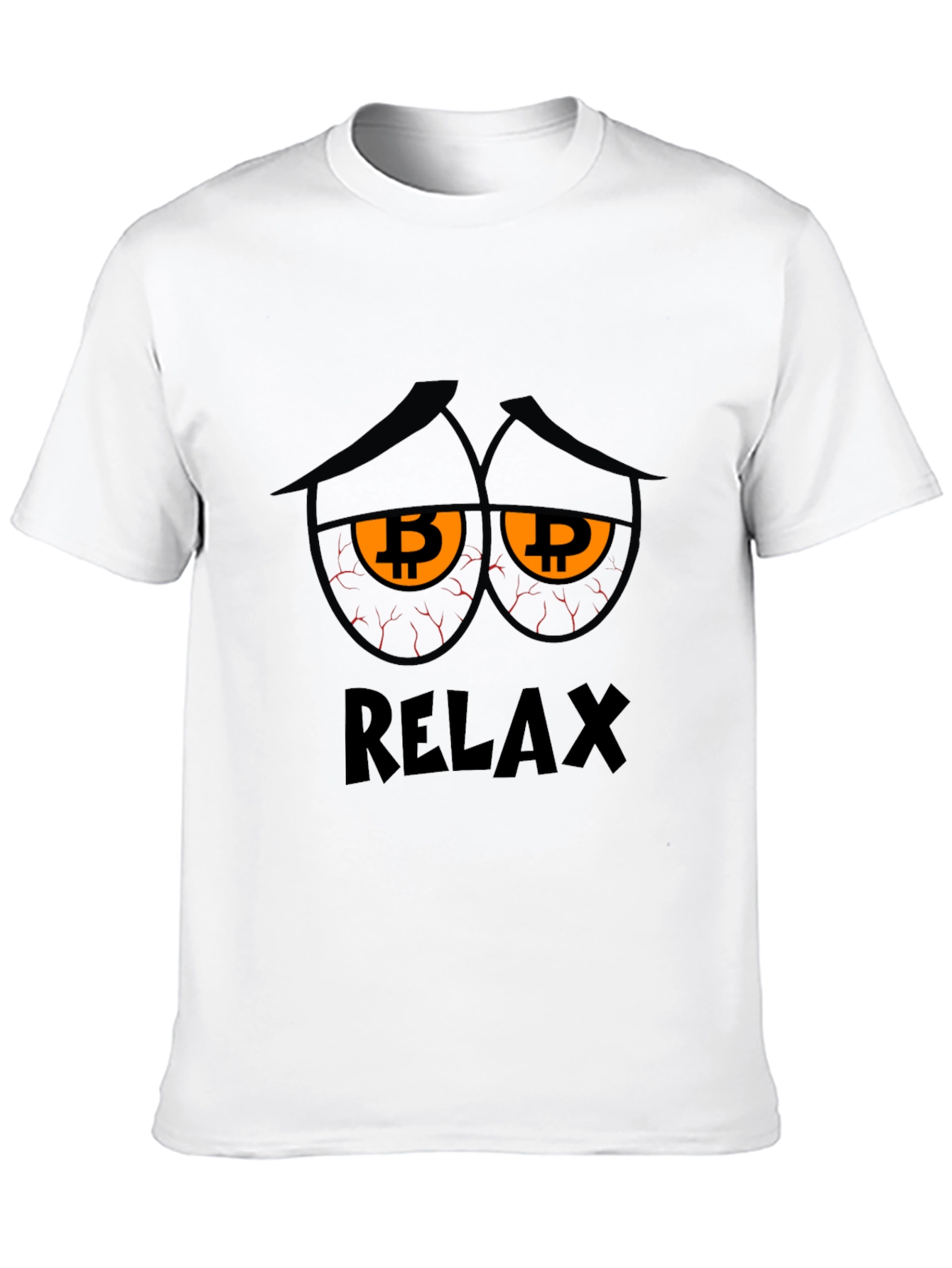 Relax Bitcoin Graphic Tee - Black Cotton Blend