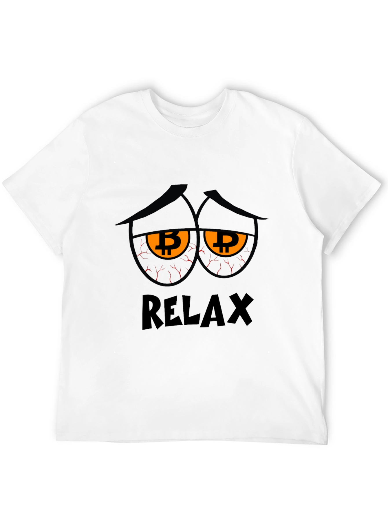 Relax Bitcoin Graphic Tee - Black Cotton Blend
