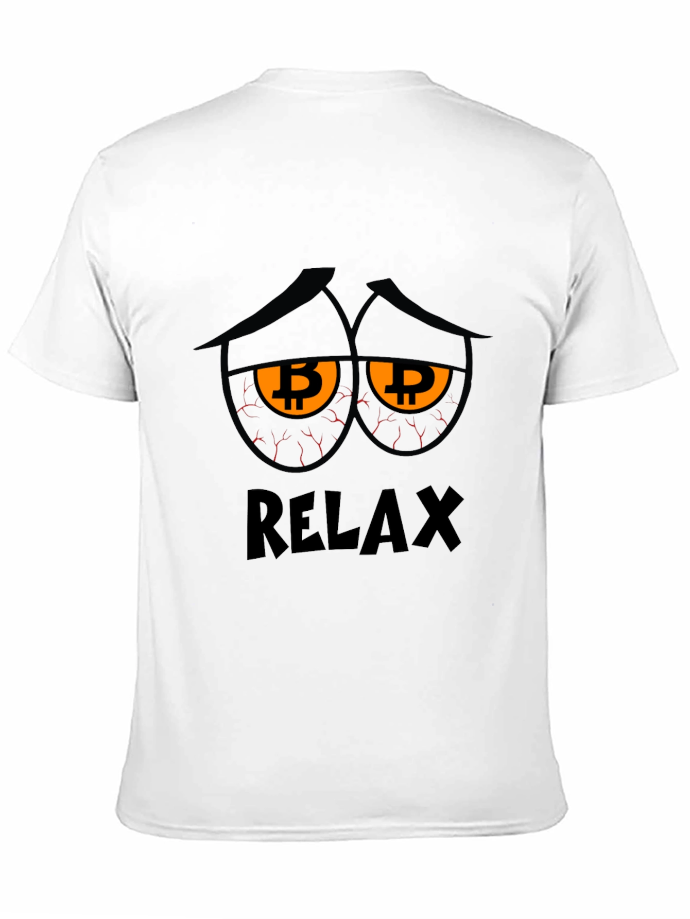 Relax Bitcoin Graphic Tee - Black Cotton Blend