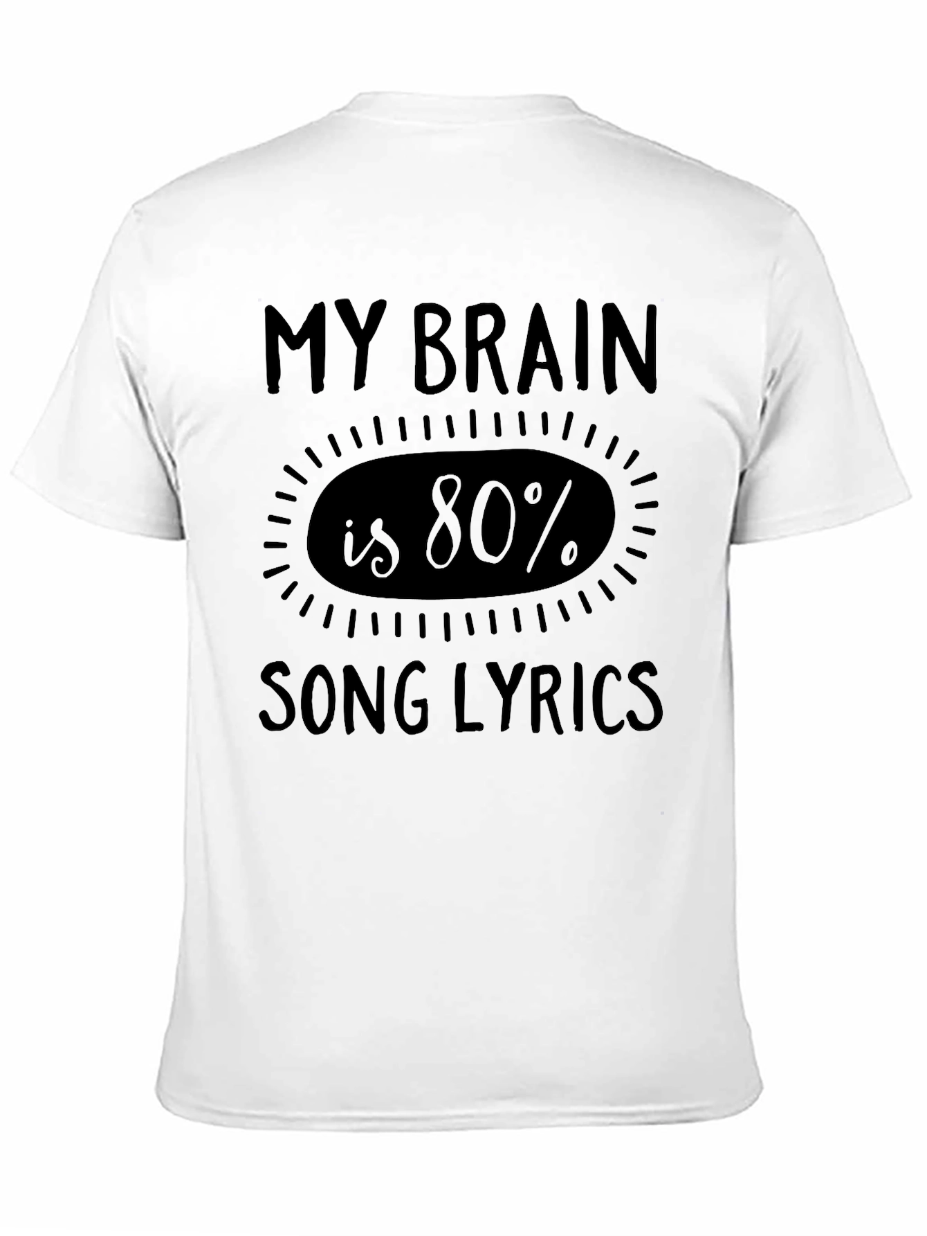 Song Lyrics Brain Black T-Shirt