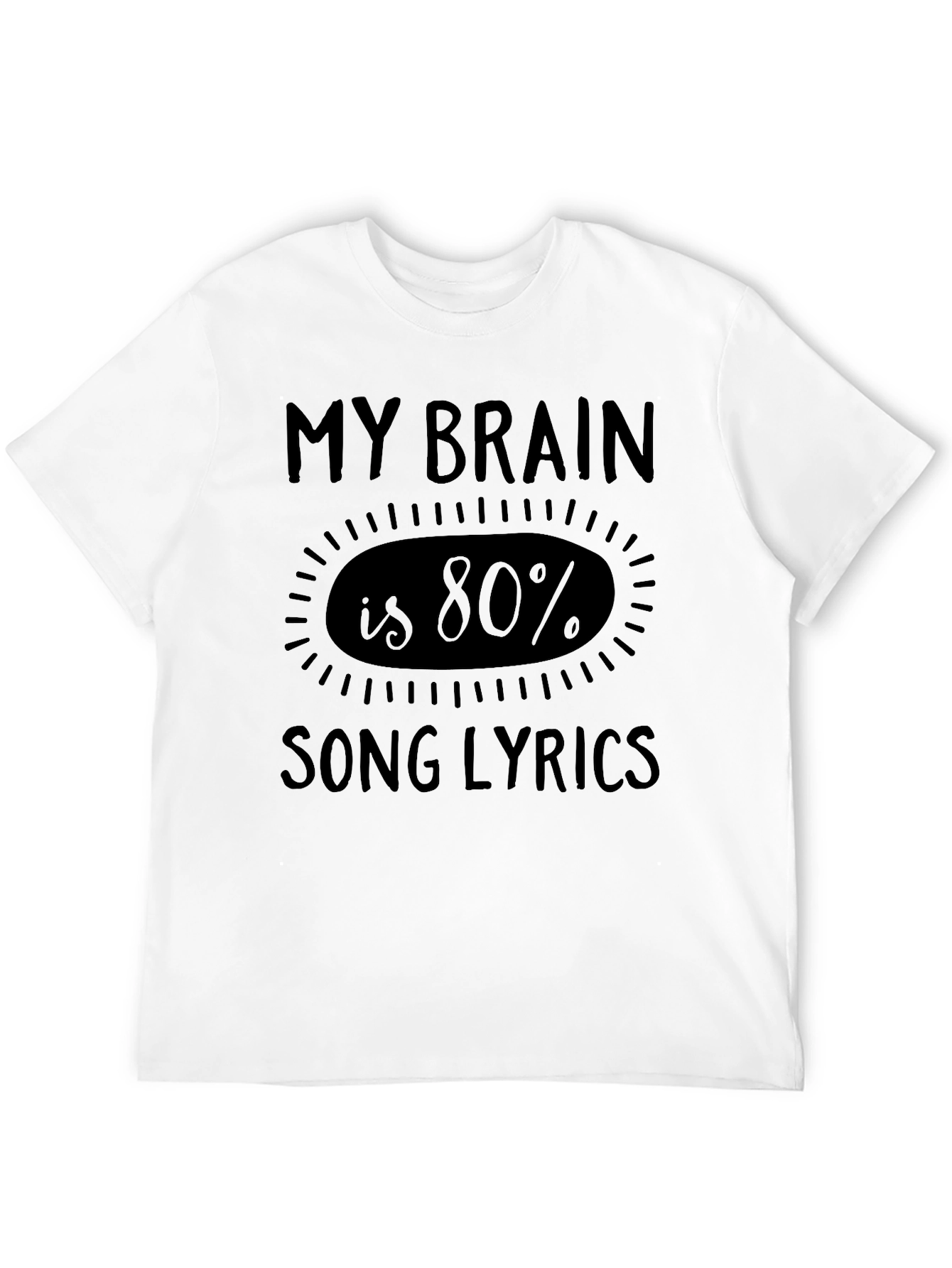 Song Lyrics Brain Black T-Shirt