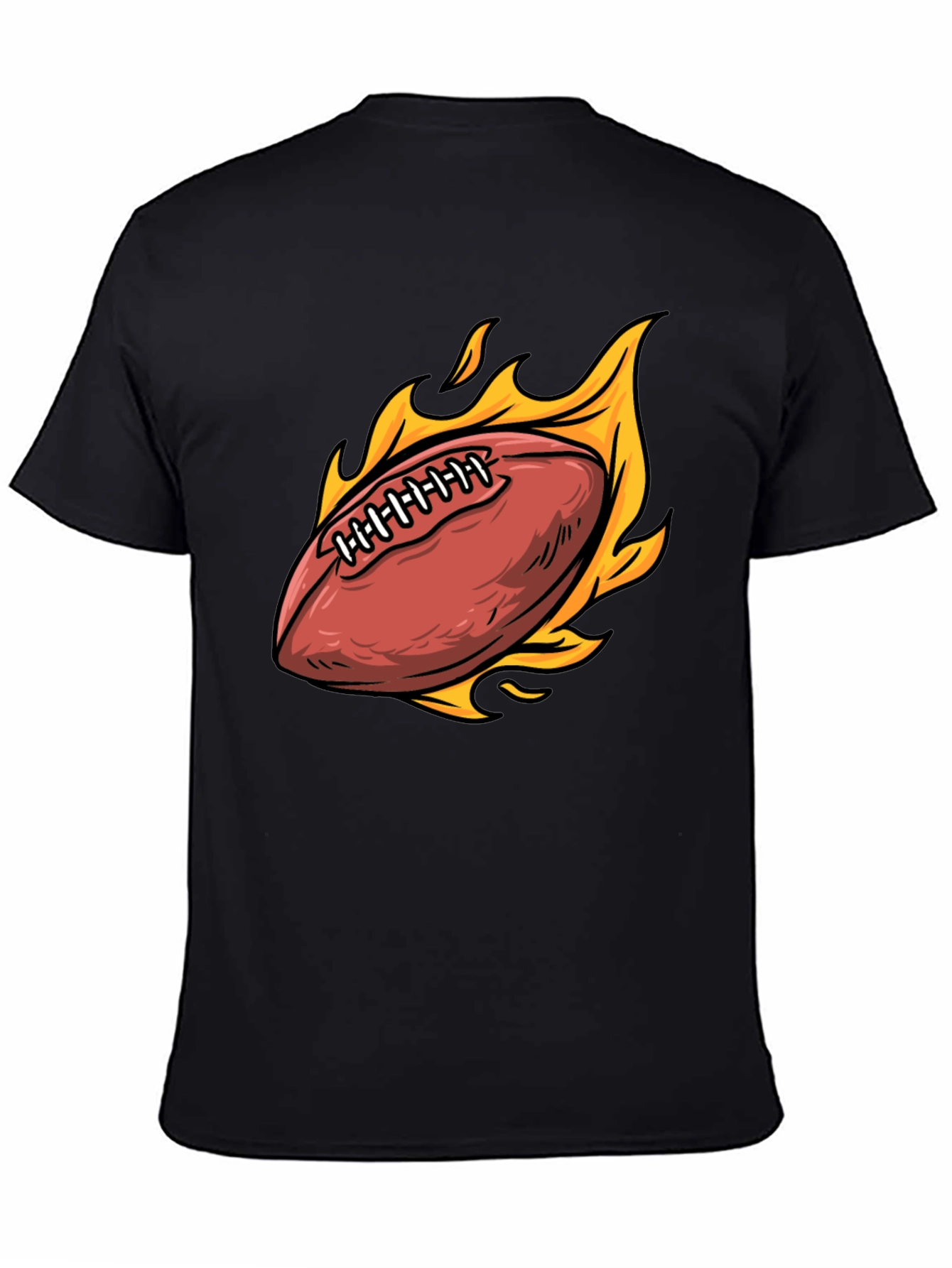 Flaming Football Graphic Tee - Sporty & Stylish