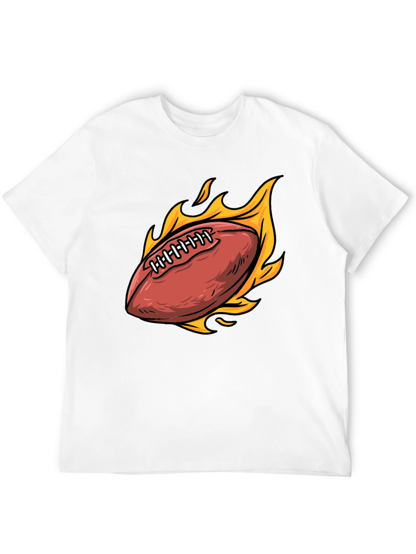 Flaming Football Graphic Tee - Sporty & Stylish
