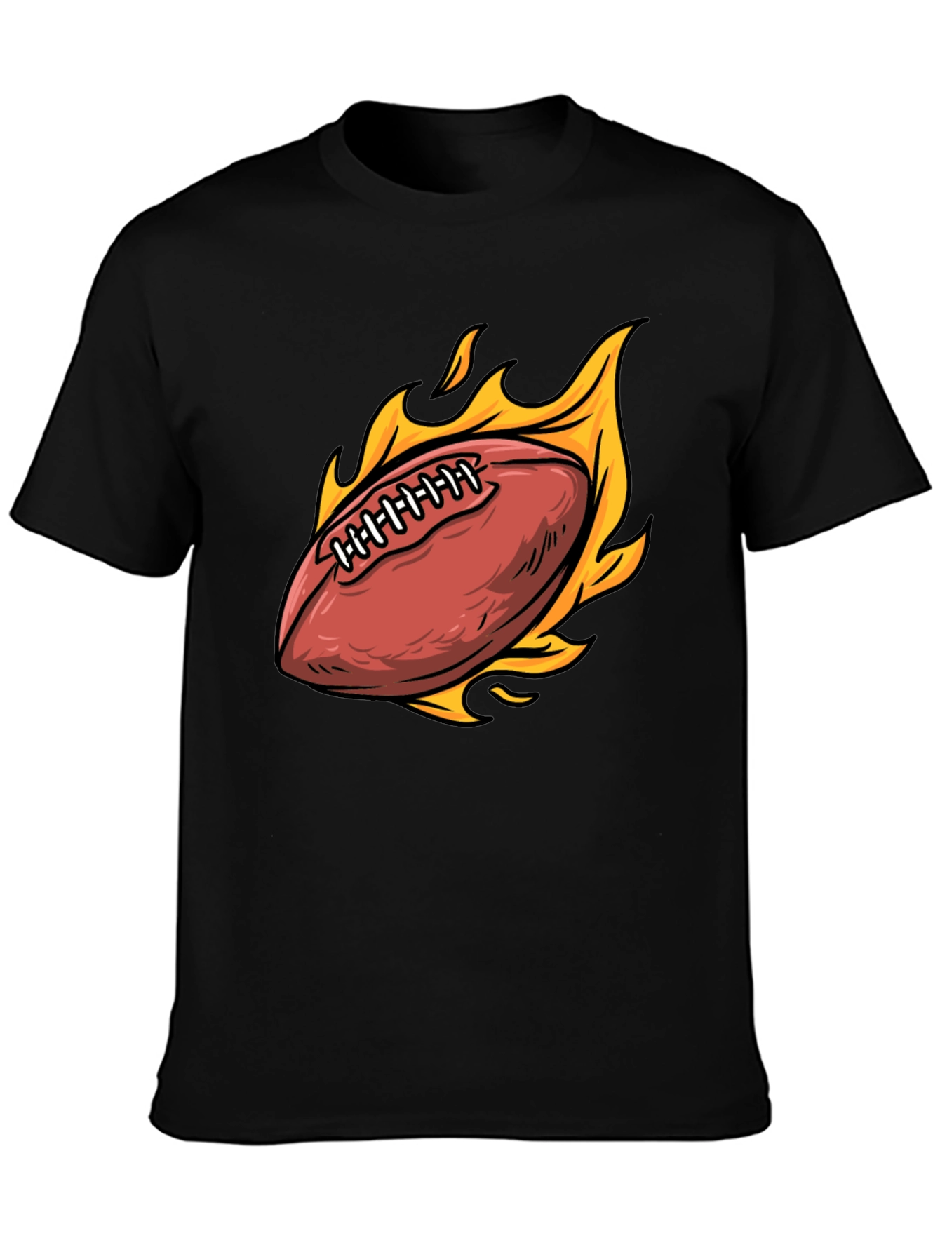 Flaming Football Graphic Tee - Sporty & Stylish