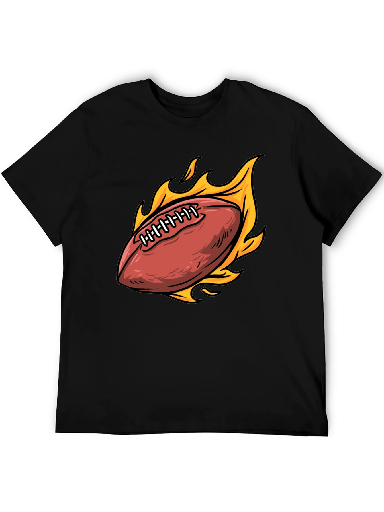 Flaming Football Graphic Tee - Sporty & Stylish