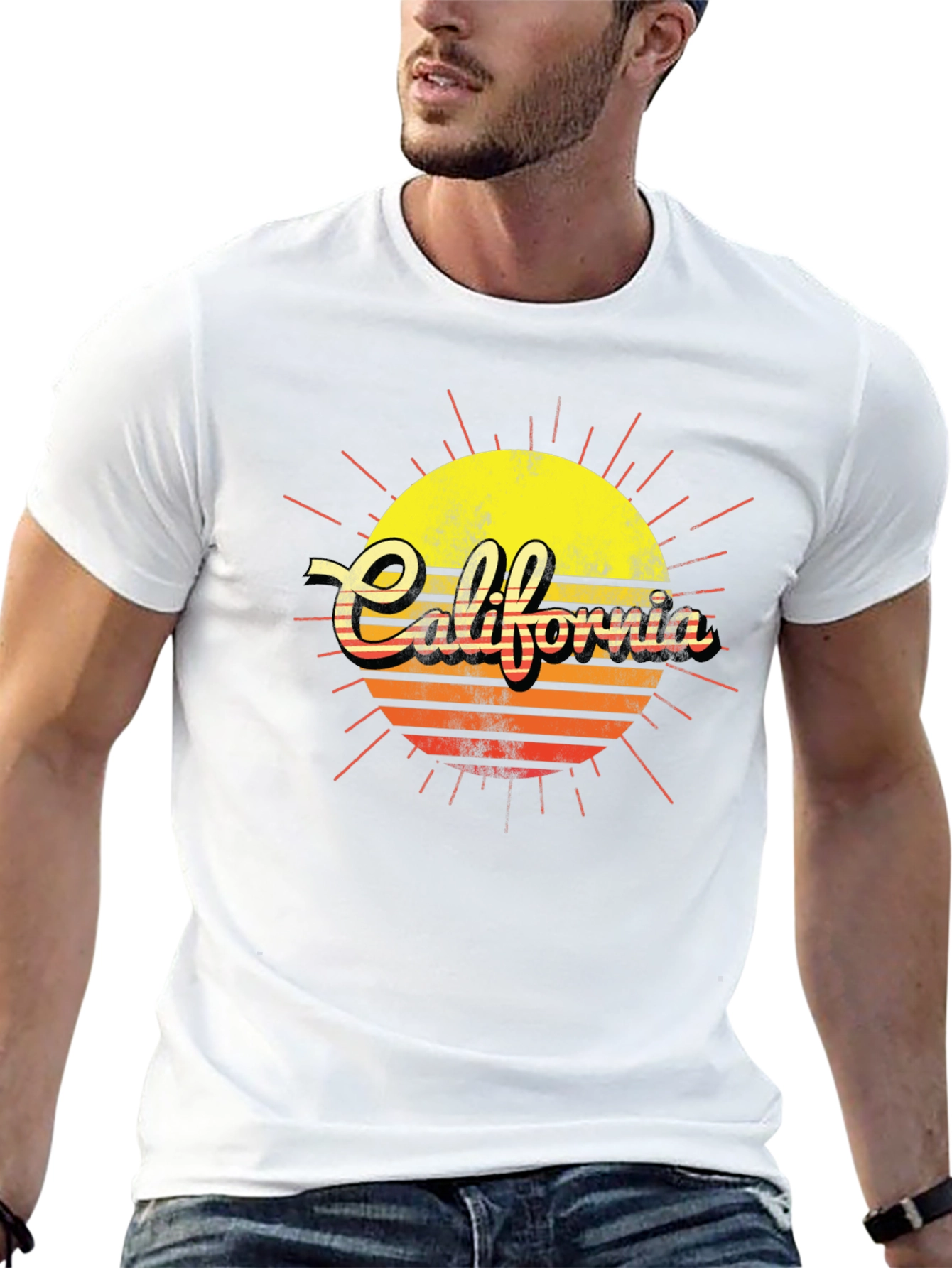 California Sunset Graphic T-Shirt - Retro Style