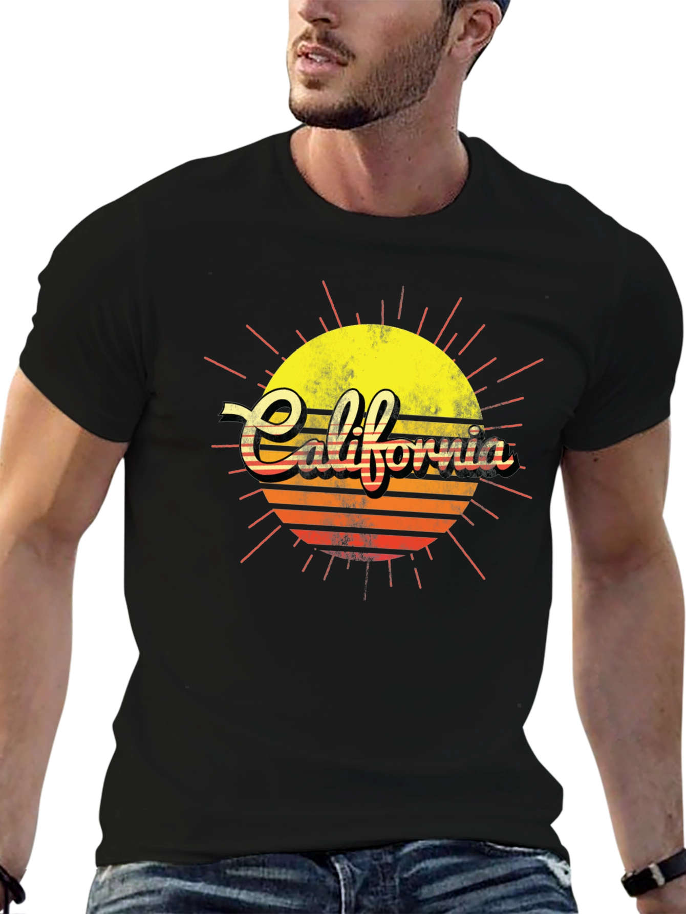 California Sunset Graphic T-Shirt - Retro Style