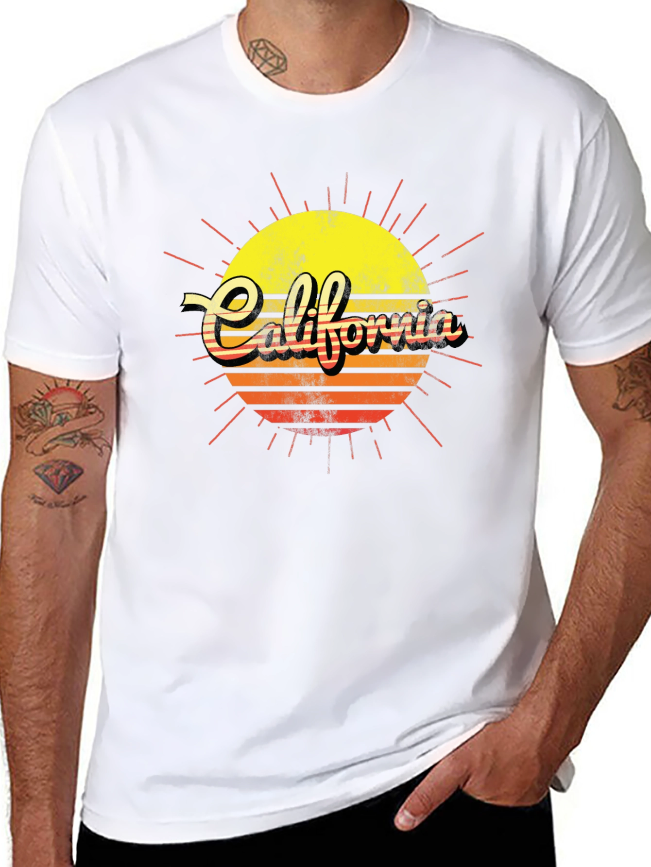 California Sunset Graphic T-Shirt - Retro Style