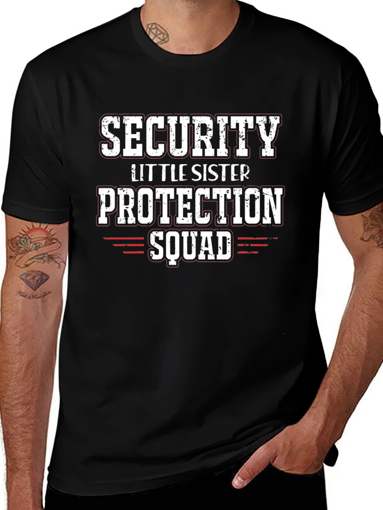 Security Little Sister Protection Squad Graphic Tee