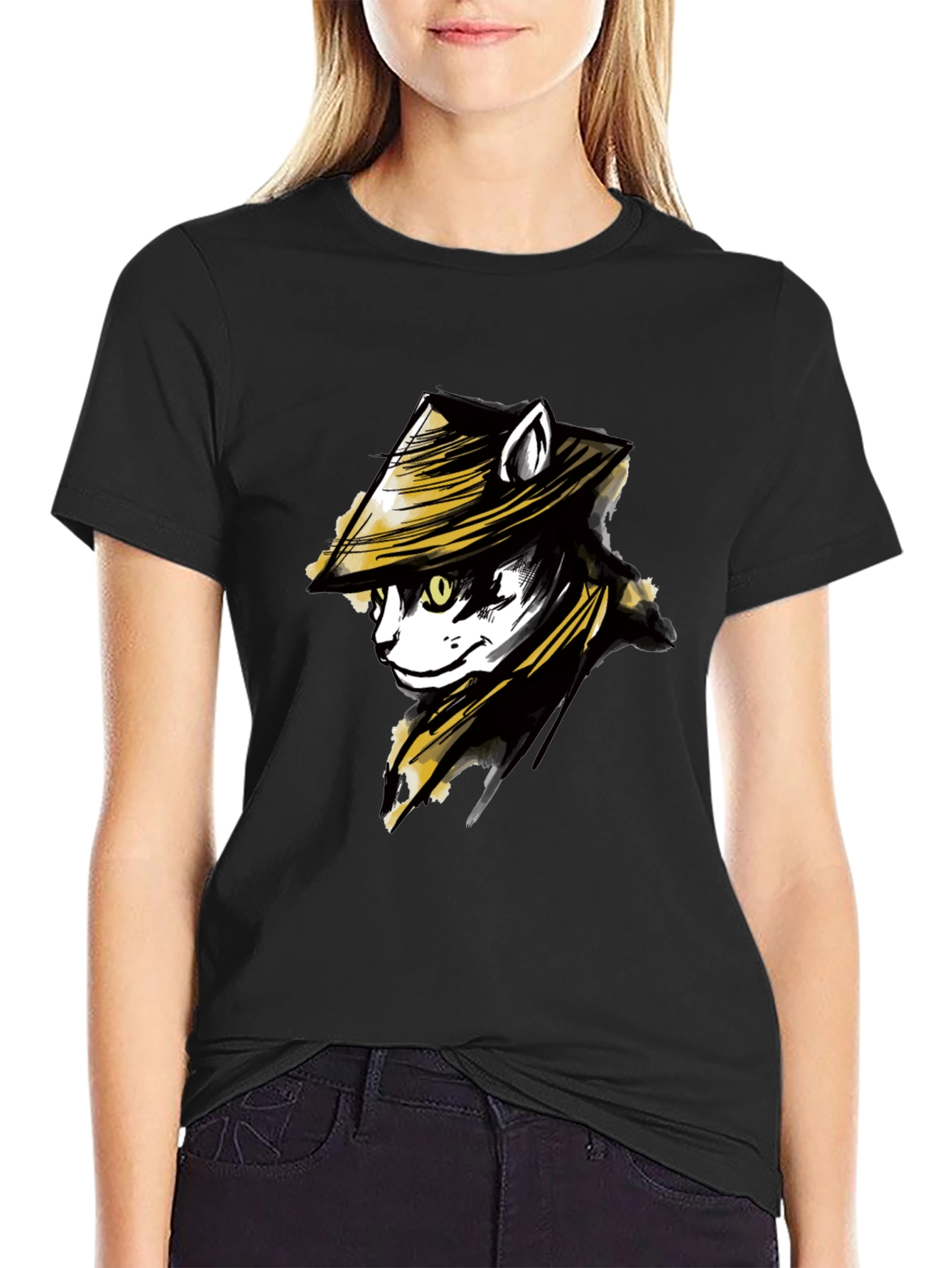 Samurai Cat T-Shirt - Unique Graphic Tee