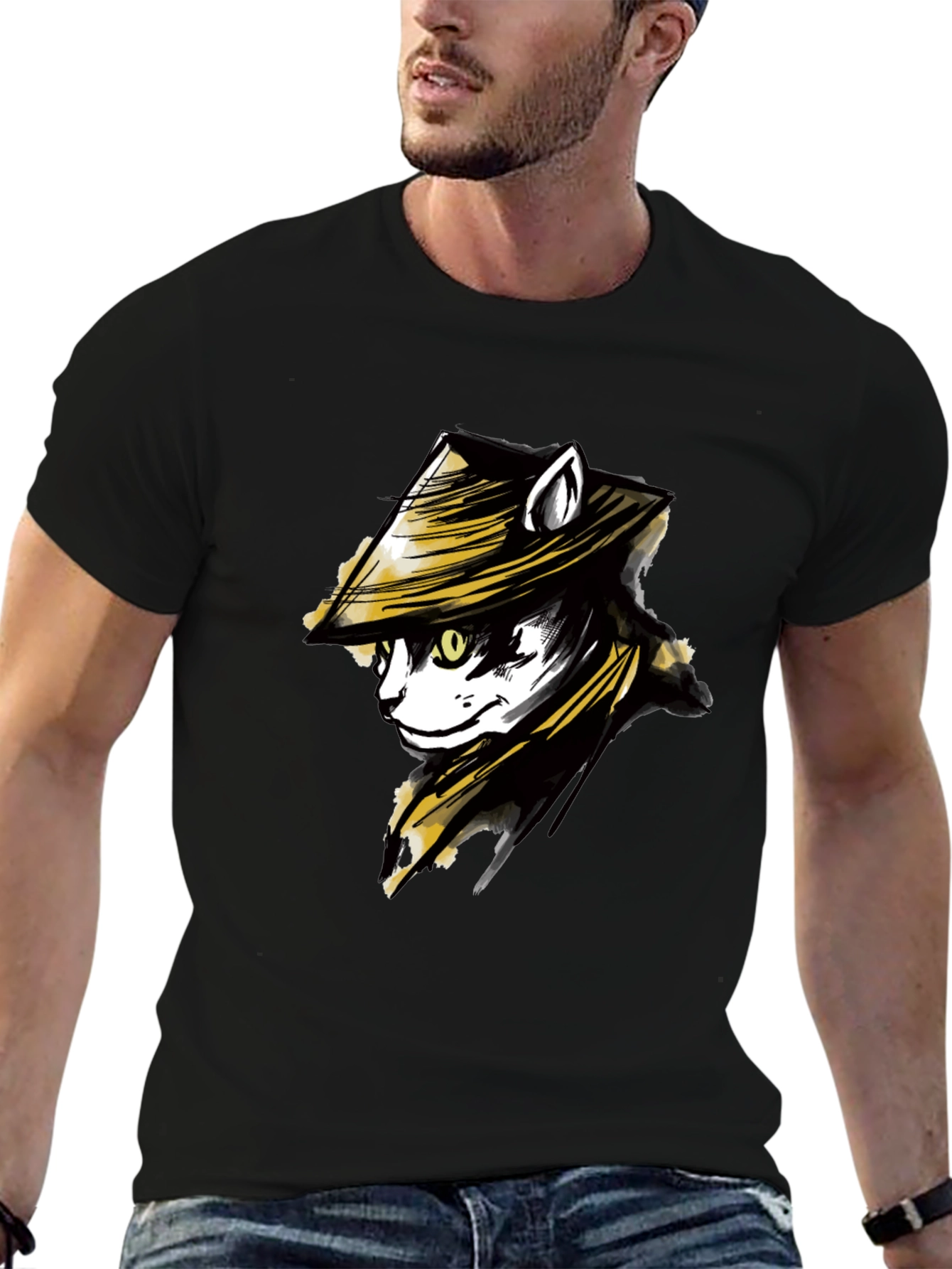 Samurai Cat T-Shirt - Unique Graphic Tee