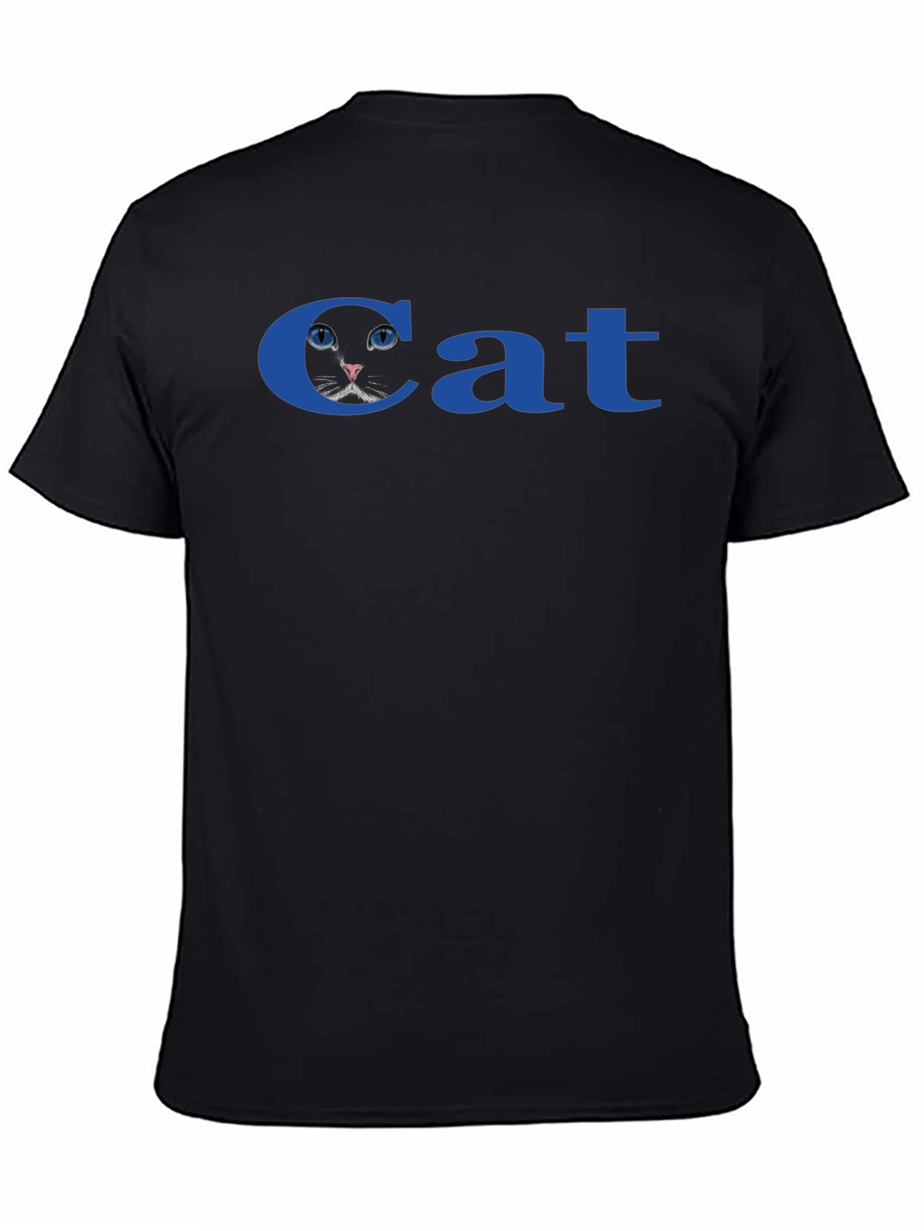 Cat T-Shirt - Blue Text Novelty Tee