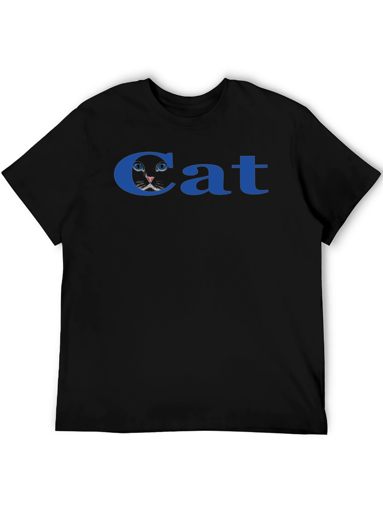 Cat T-Shirt - Blue Text Novelty Tee