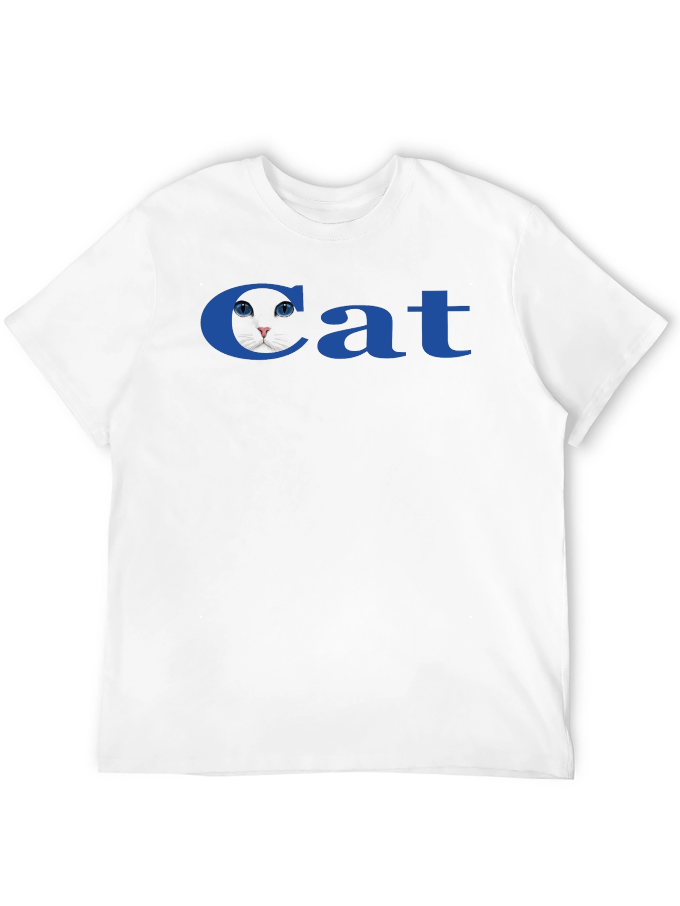 Cat T-Shirt - Blue Text Novelty Tee